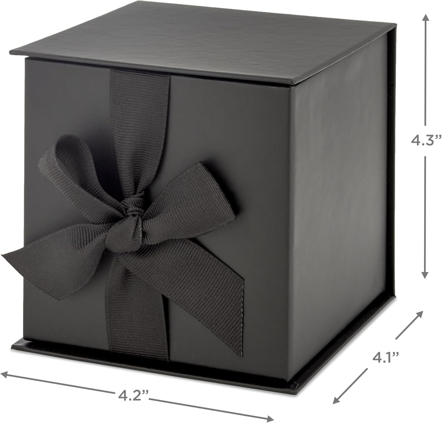 Hallmark Small Gift Box with Bow and Shredded Paper Fill (Black 4 inch Gift Box) for Weddings, Graduations, Birthdays, Father's Day, Groomsmen Gifts, All Occasion - Image 2