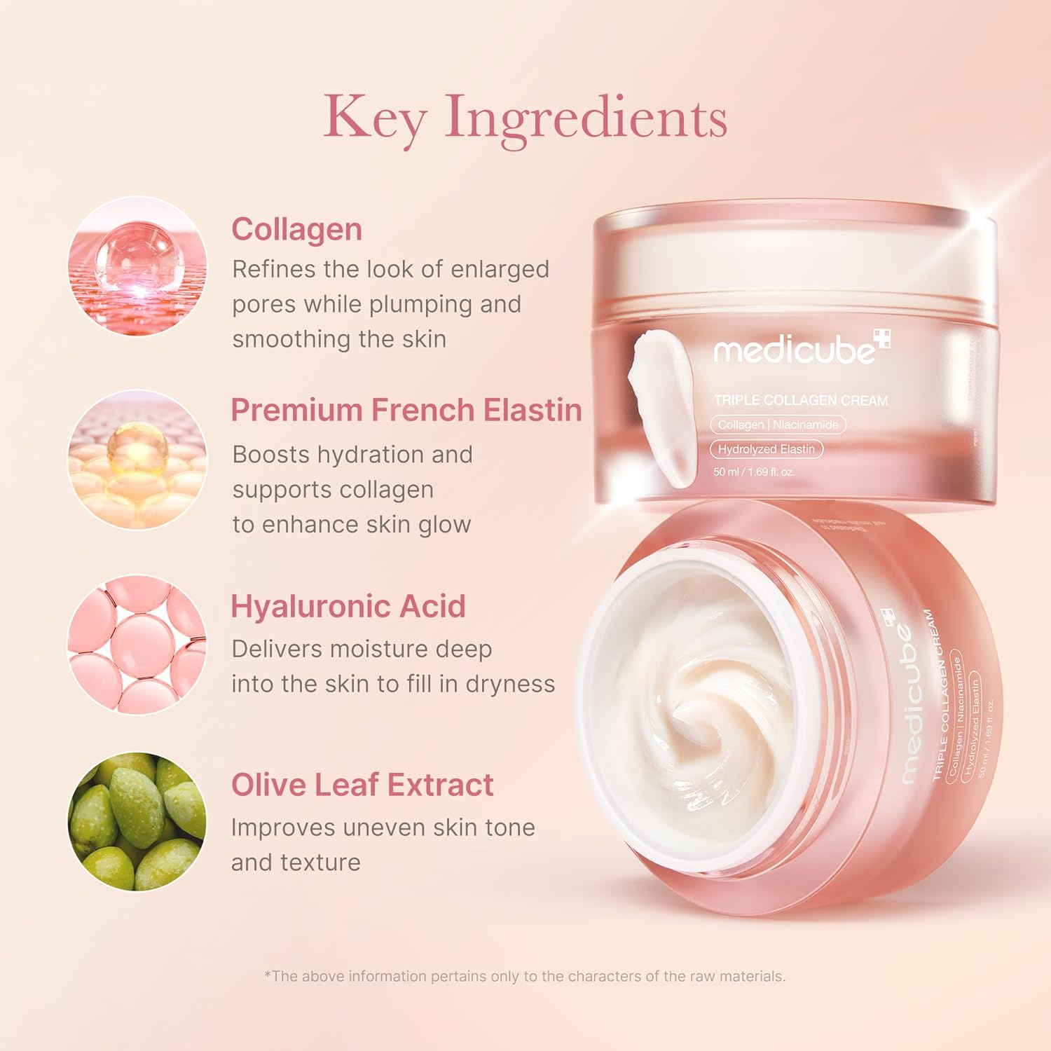 medicube Triple Collagen Cream - Hydrating & Firming Moisturizer with Hyaluronic Acid, Premium Elastin, Shea Butter - Wrinkle Care & Boosts Elasticity - Korean Skincare, 1.69 oz - Image 4