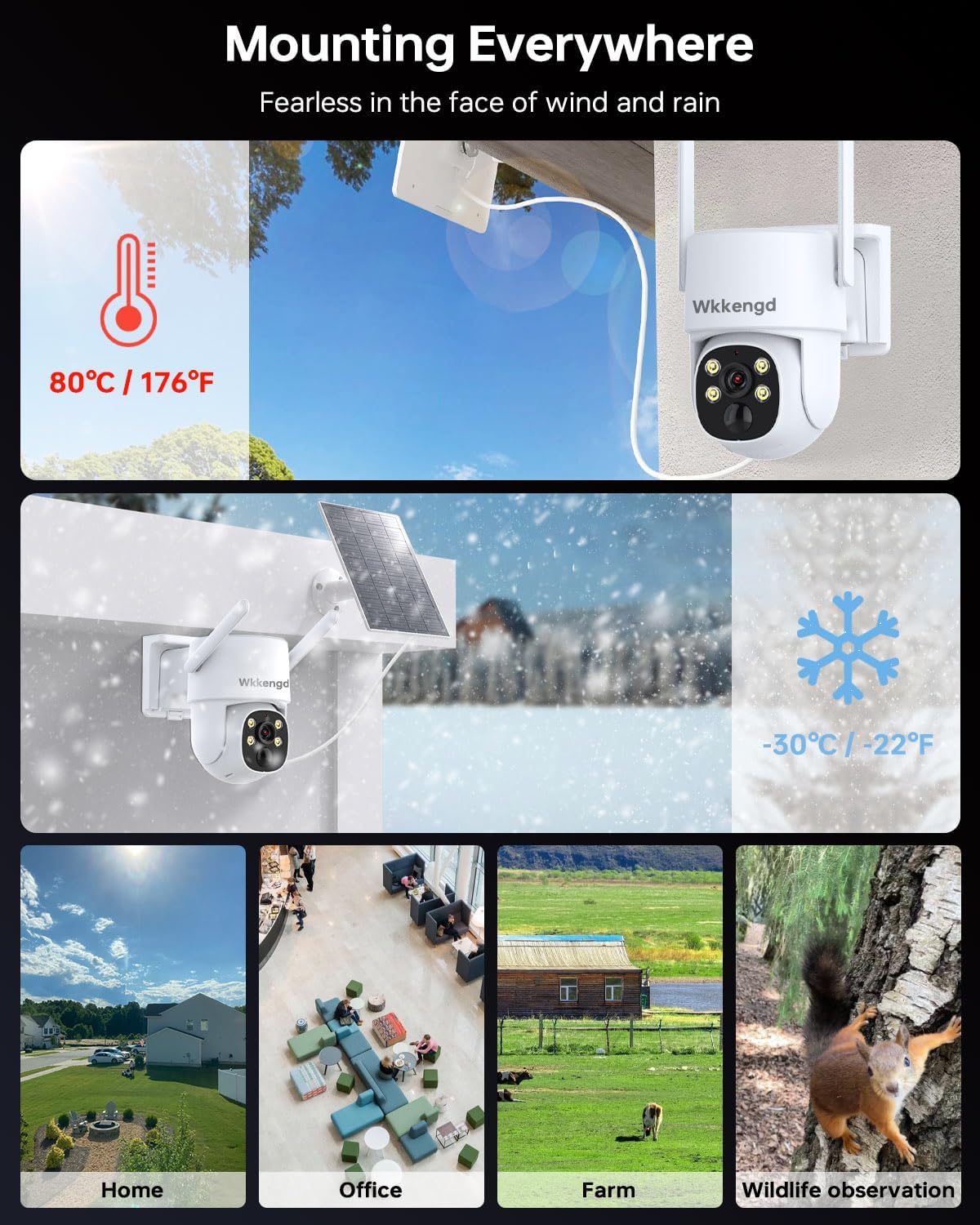 Wireless Security Camera System Outdoor, Aurora Lux Color Night Vison 4 Cam-Kit Solar Powered Security Cameras Wireless Outdoor-1TB 360° View 2.4/5Ghz WiFi No Monthly Fee - Image 6
