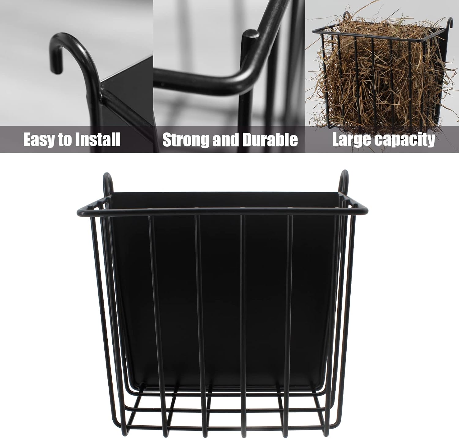 Guinea Pig Hay Feeder,Rabbit Hay Feeder with Heavy-Duty Metal Frame Hay Holder,for Bunny, Guinea Pigs,Chinchillas-6.9x4.7x6.6 inch - Image 6
