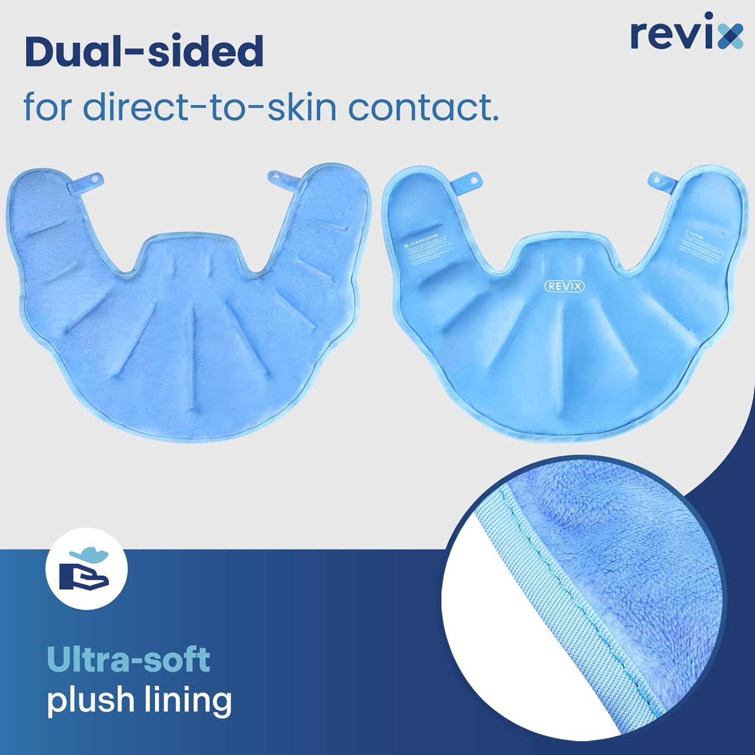REVIX Ice Pack for Neck and Shoulders Upper Back Discomfort, Large Neck Ice Pack Wrap with Soft Plush Lining, Reusable Gel Cold Compress for Post-Workout Recovery, Blue - Image 4