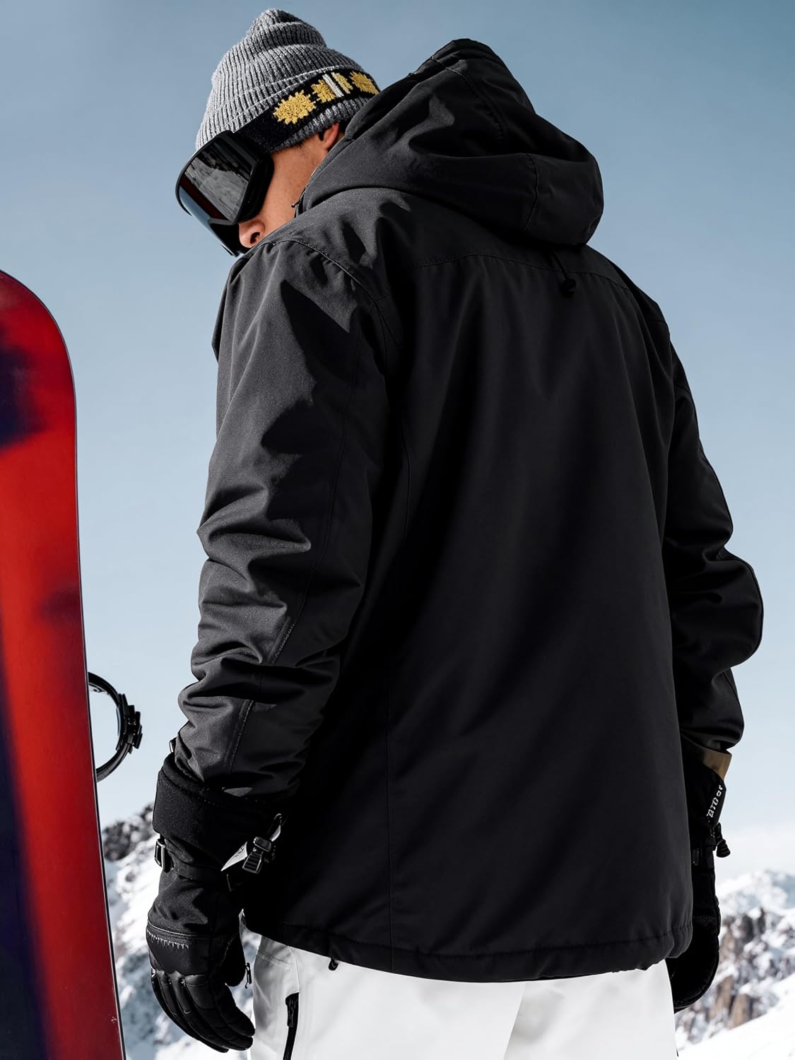 FREE SOLDIER Men's Waterproof Ski Jacket Fleece Lined Warm Winter Snow Coat with Hood Fully Taped Seams - Image 2