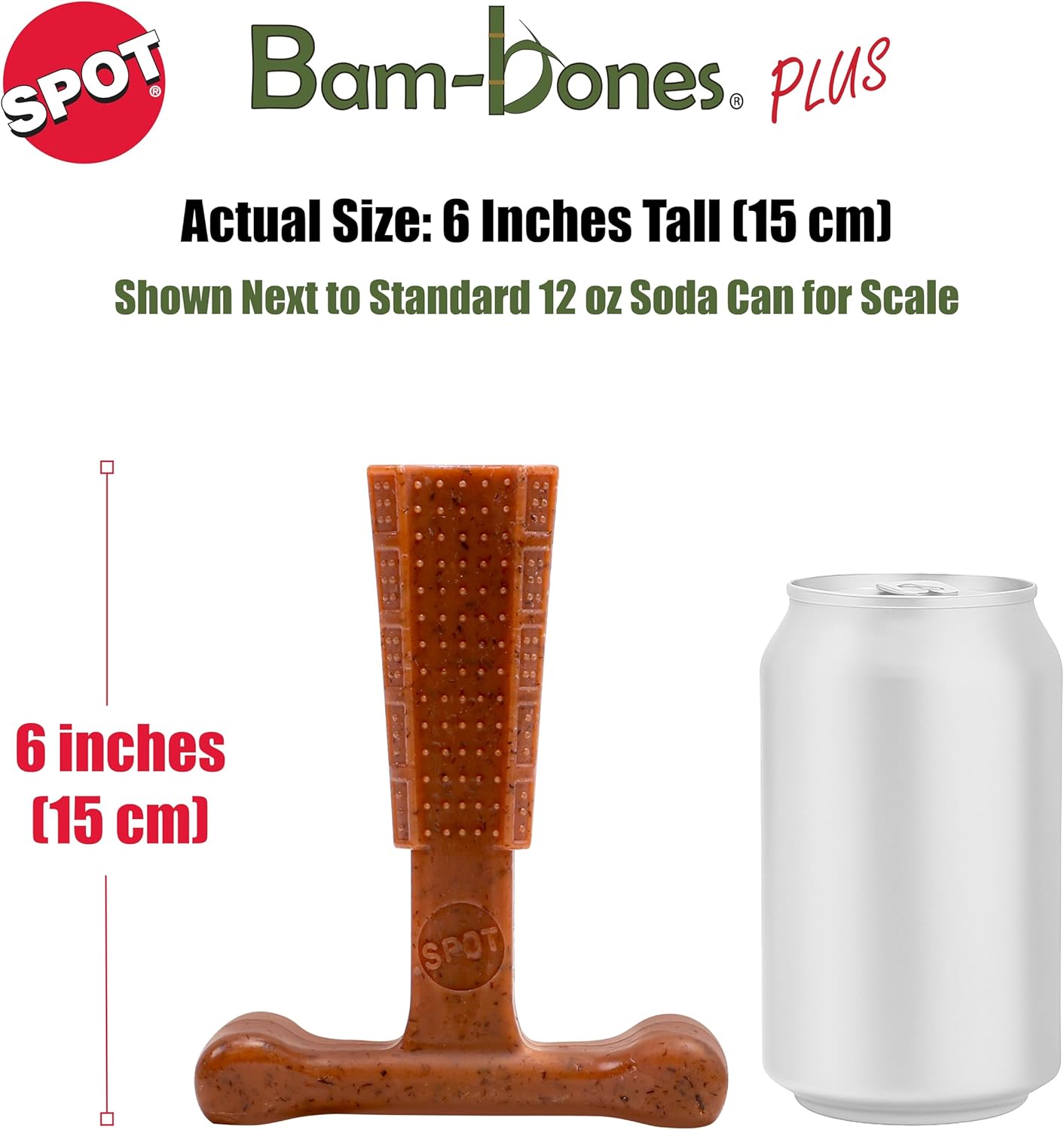 SPOT Bam-Bones Plus T Bone – Bamboo Fiber & Nylon Dog Chew Toy for Moderate to Aggressive Chewers, Durable Long Lasting & Non-Splintering, Beef Flavor Toy for Adult Dogs & Puppies Under 60 lbs, 6 in - Image 5