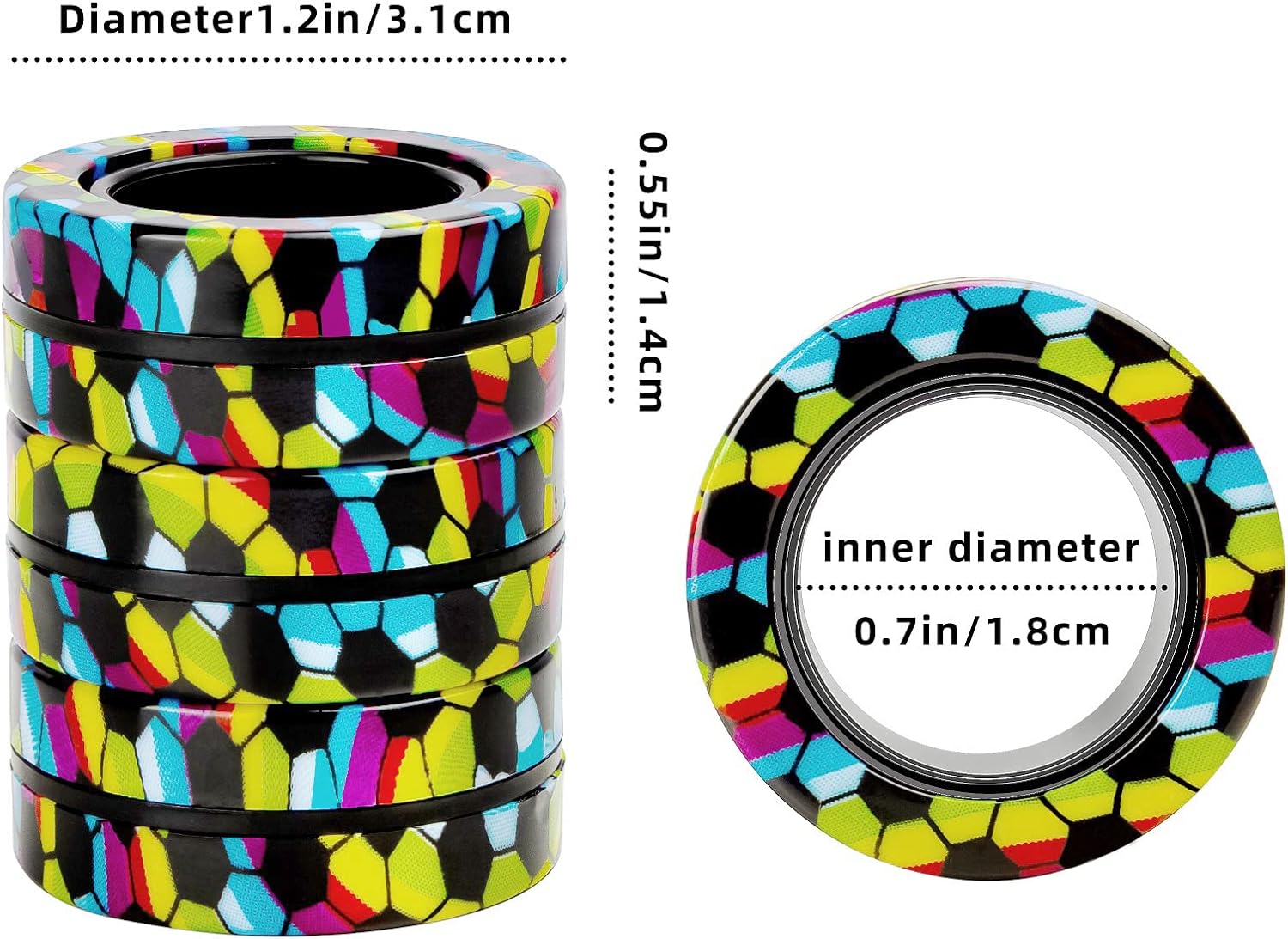 Magnetic Rings Fidget Toy Set, Idea ADHD Fidget Toys, Adult Fidget Magnets Spinner Rings for Anxiety Relief Therapy, Fidget Pack Great Gift for Adults Teens Kids Easter Basket Stuffers (3PCS) - Image 5