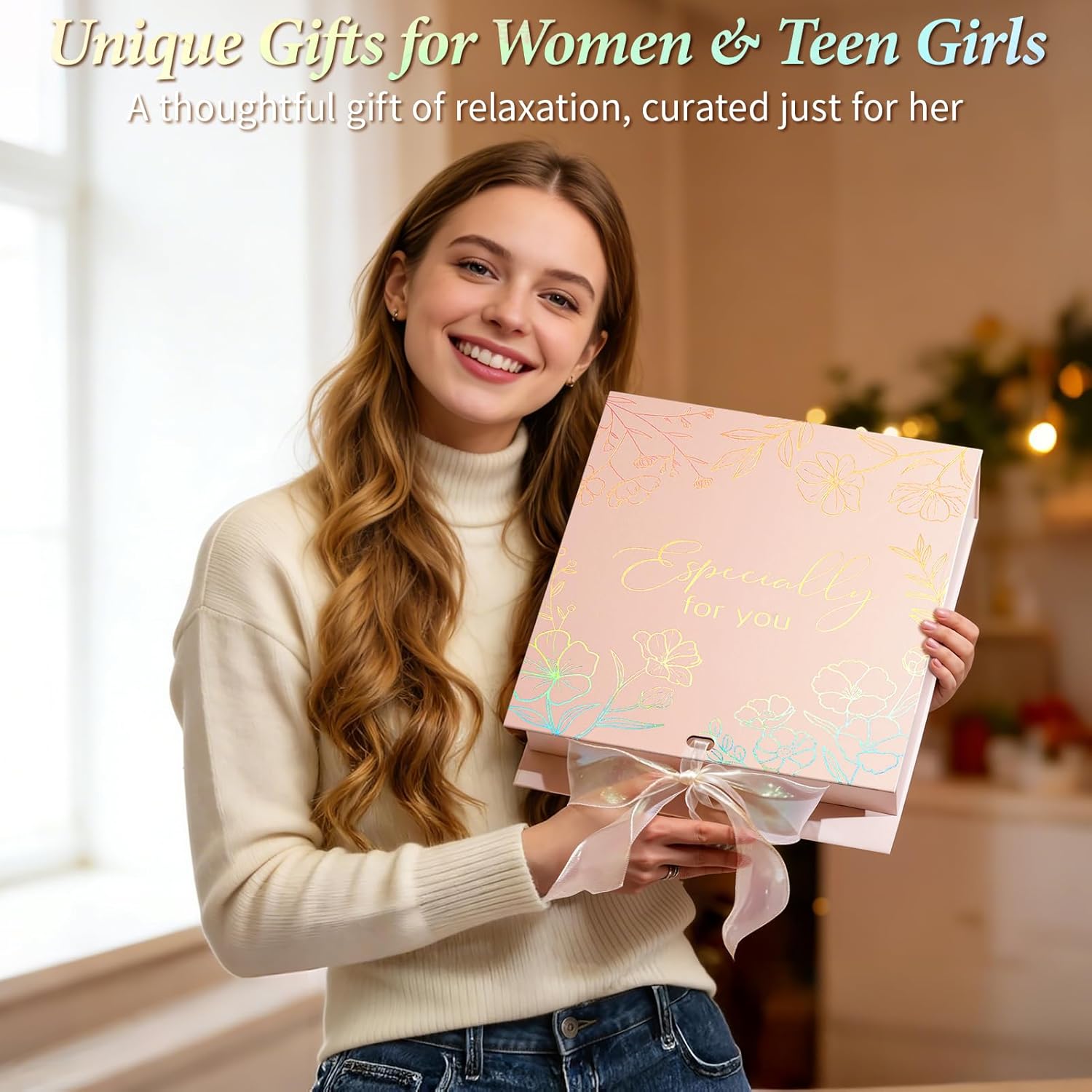 Spa Gifts for Women Bath Gift Set, Rose Relaxing Spa Gift Baskets Home Bath Set Self Care Kit Care Package Thank You Birthday Easter Gifts Basket for Women Her Mom Sister Friends Teen Girls Wife - Image 3