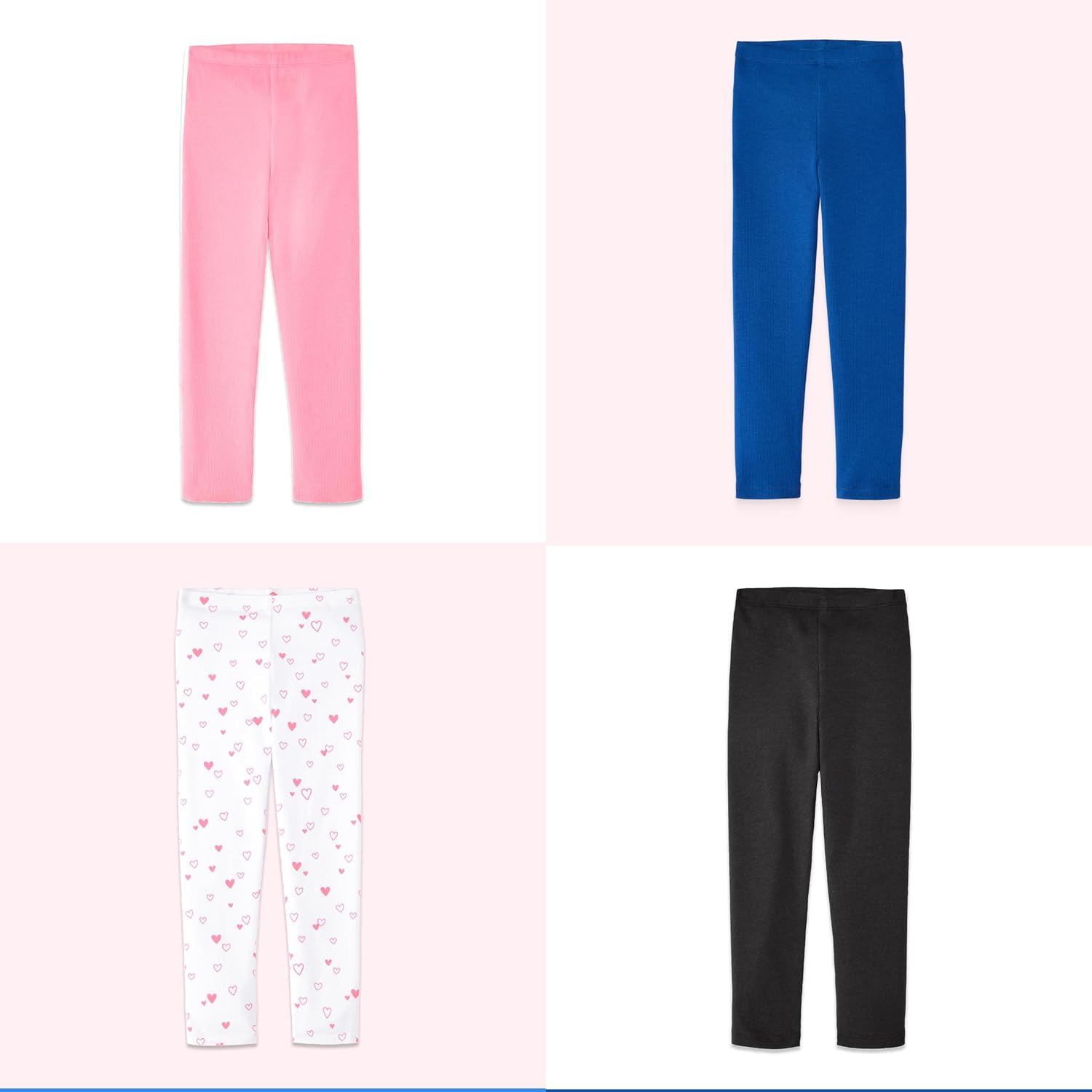 Garanimals Baby & Toddler Girl Heart Leggings - Machine-Washable Kid's Clothes - Size 6T - Pink, White, Navy Blue, Black - 4 Pack - Image 5