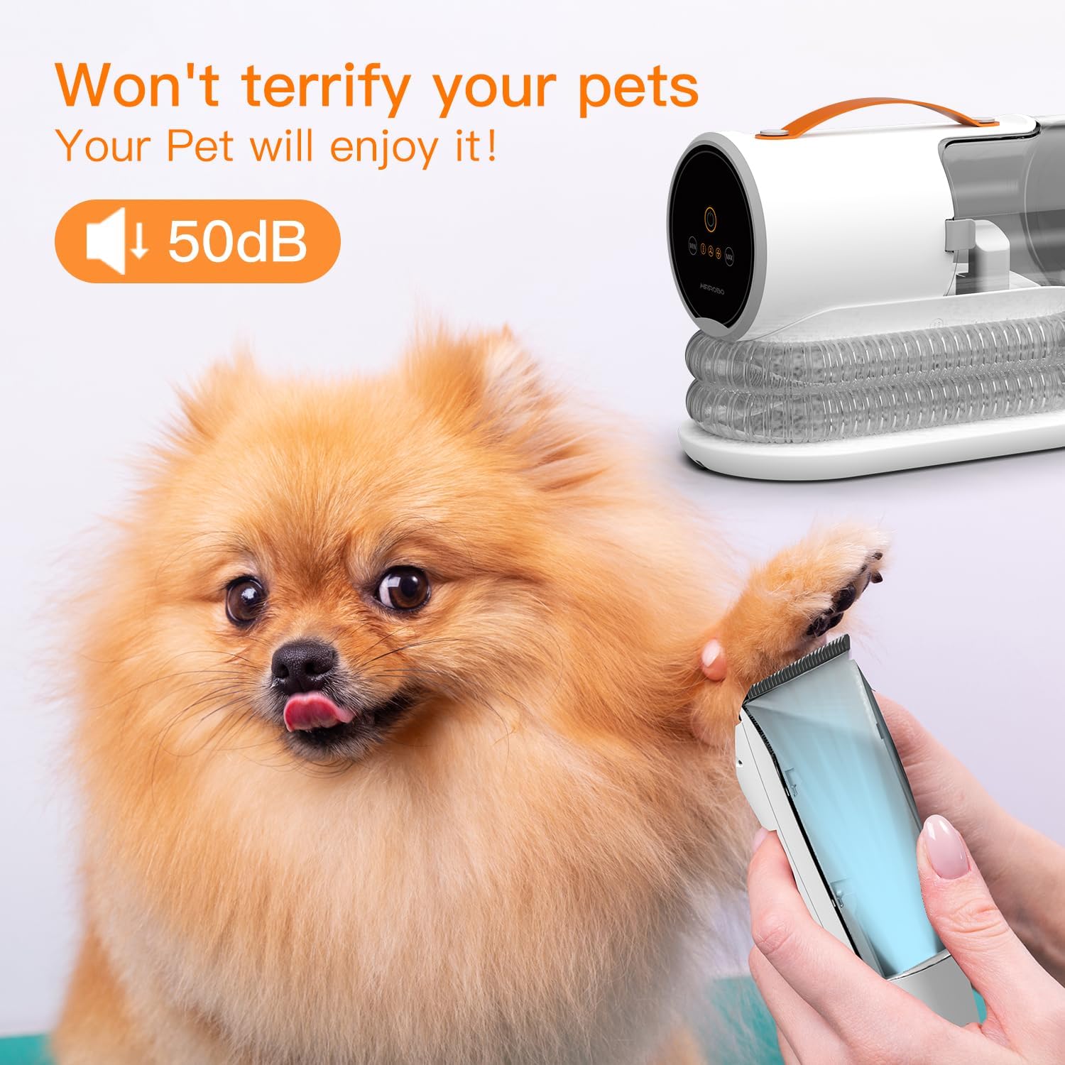 AIRROBO Dog Grooming Vacuum Kit,12000Pa Strong Pet Vacuum for Shedding,Grooming Hai,Quiet,PG100,2L Large Capacity - Image 4