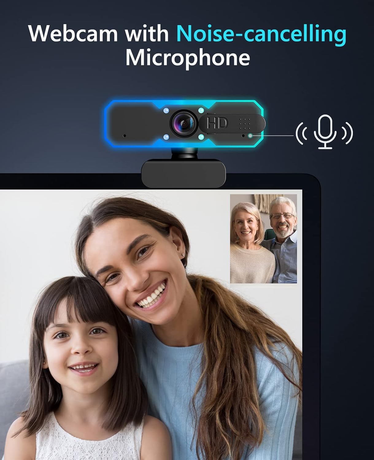 NBPOWER 1080P 60FPS Streaming Camera Webcam with Microphone and Fill RGB Light,Autofocus,Work with Laptop/Desktop Computer/Winsdows/Mac OS/PC Computer for Camera - Image 4
