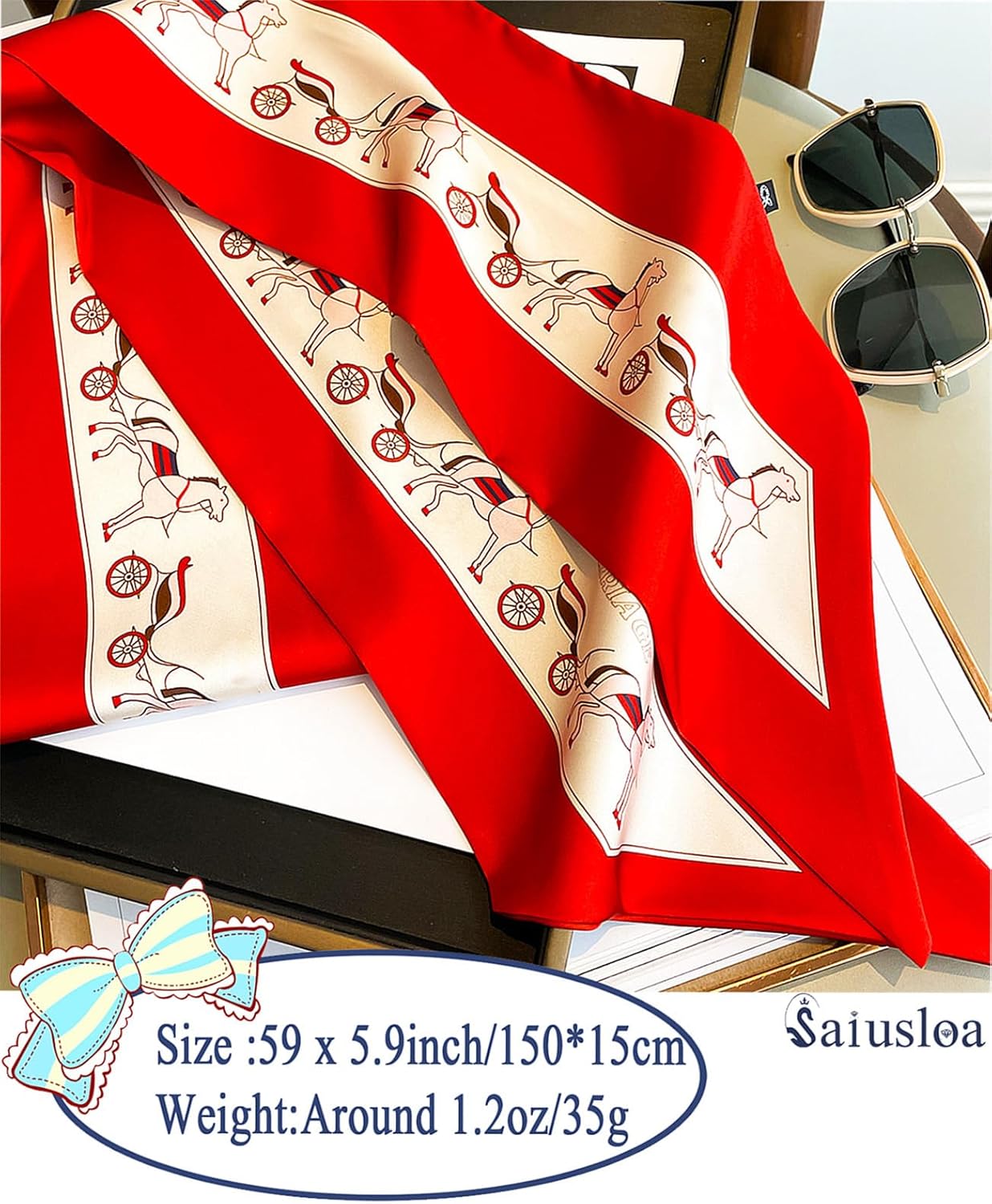 Purse Scarf For Handbags Head Scarves For Women's Hair Bags Scarfs Long Skinny Scarves Fashion Silky - Image 2