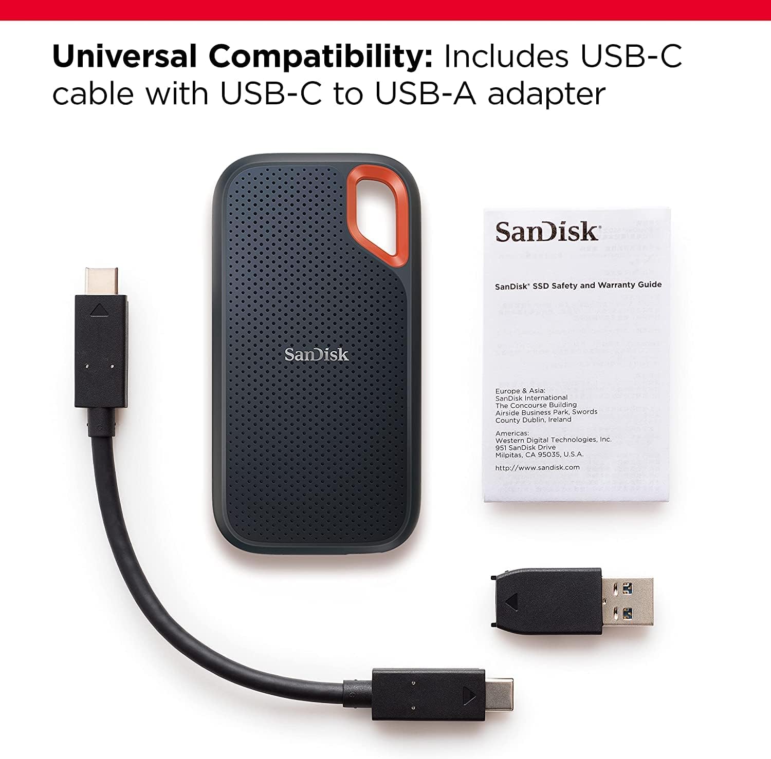 SanDisk 1TB Extreme Portable SSD - Up to 1050MB/s, USB-C, USB 3.2 Gen 2, IP65 Water and Dust Resistance, Updated Firmware - External Solid State Drive - SDSSDE61-1T00-G25 - Image 3