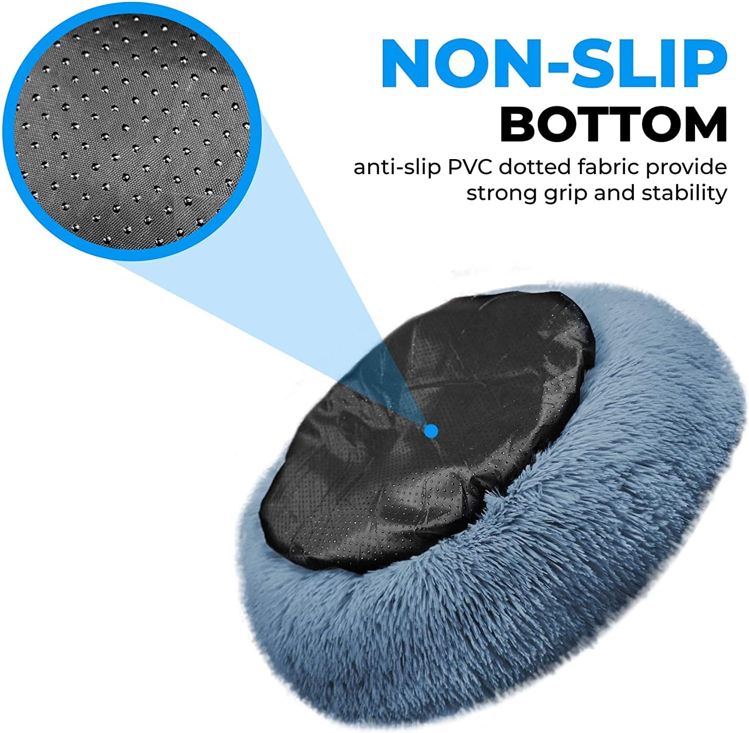 Whiskers & Friends Cat Bed, Cat Beds for Indoor Cats Washable, Orthopedic Soft Fluffy Round Calming Pet Bed for Small to Large Kitty Kittens & Dogs, Small Dog Beds & Furniture - Image 4