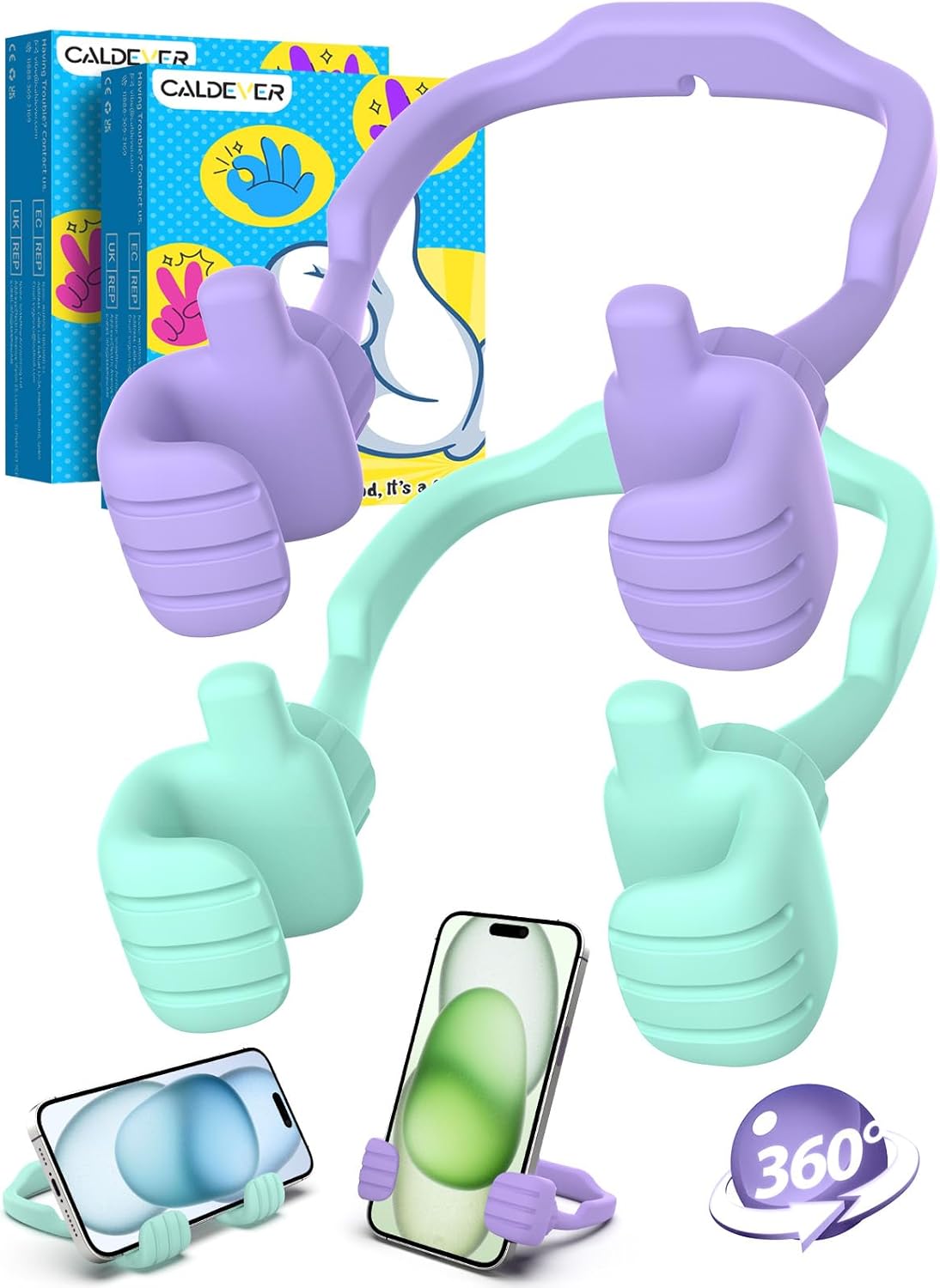 Easter Basket Stuffers for Teens Girls Kids Gifts Cell Phone Stand: UPGRADE Adjustable Thumbs Up Lazy Phone Holder for Desk Fun Gadgets Teenager Boys Women Adults Essentials Easter Gifts Trendy Stuff