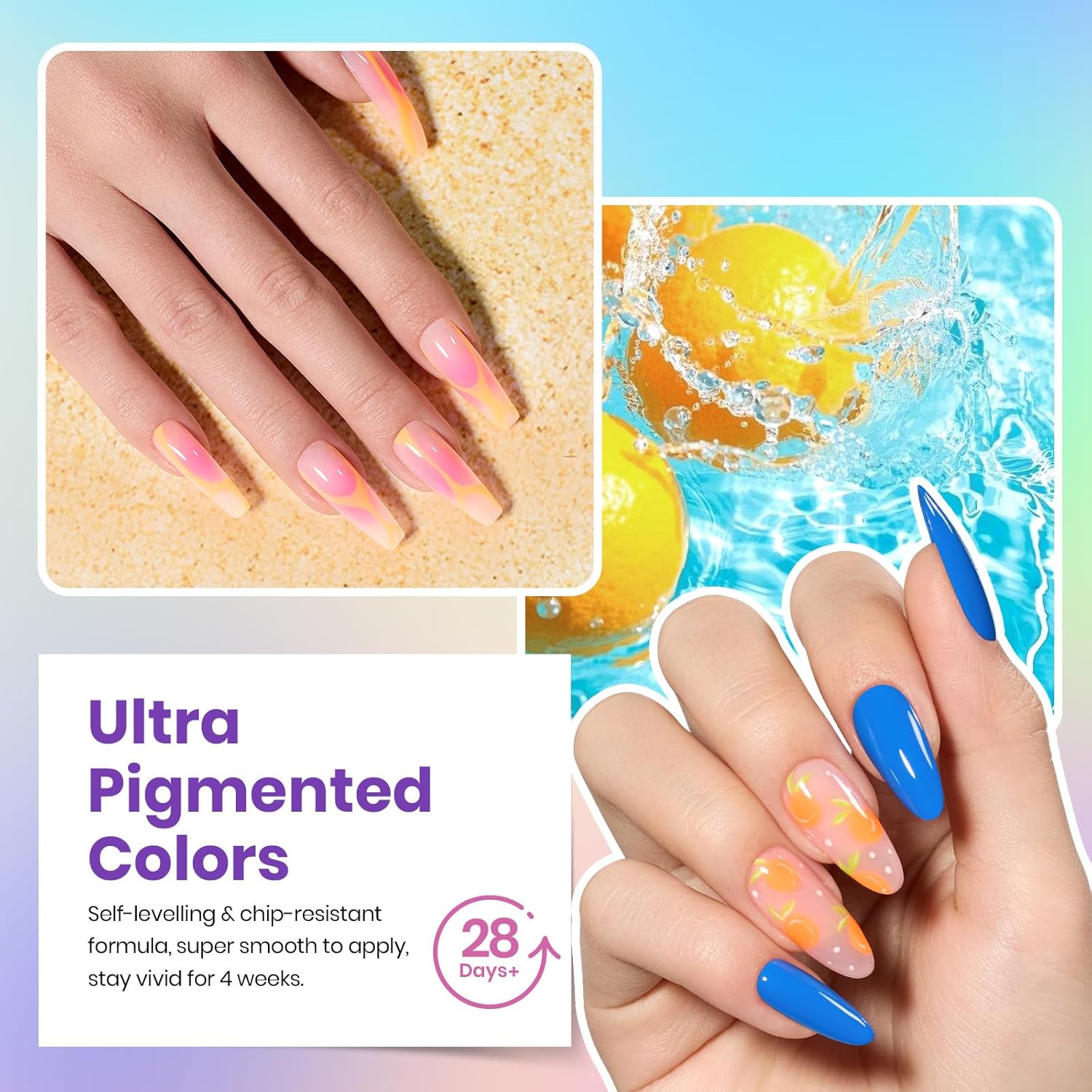 Beetles Spring Gel Nail Polish Set - Vibrarnt Holiday 55 Colors Gel Polish Kit with 5 Pcs Base Glossy Matte Top Coat UV LED Soak off Nail Polish Red Brown Pink Green Blue Easter Gifts for Women - Image 4