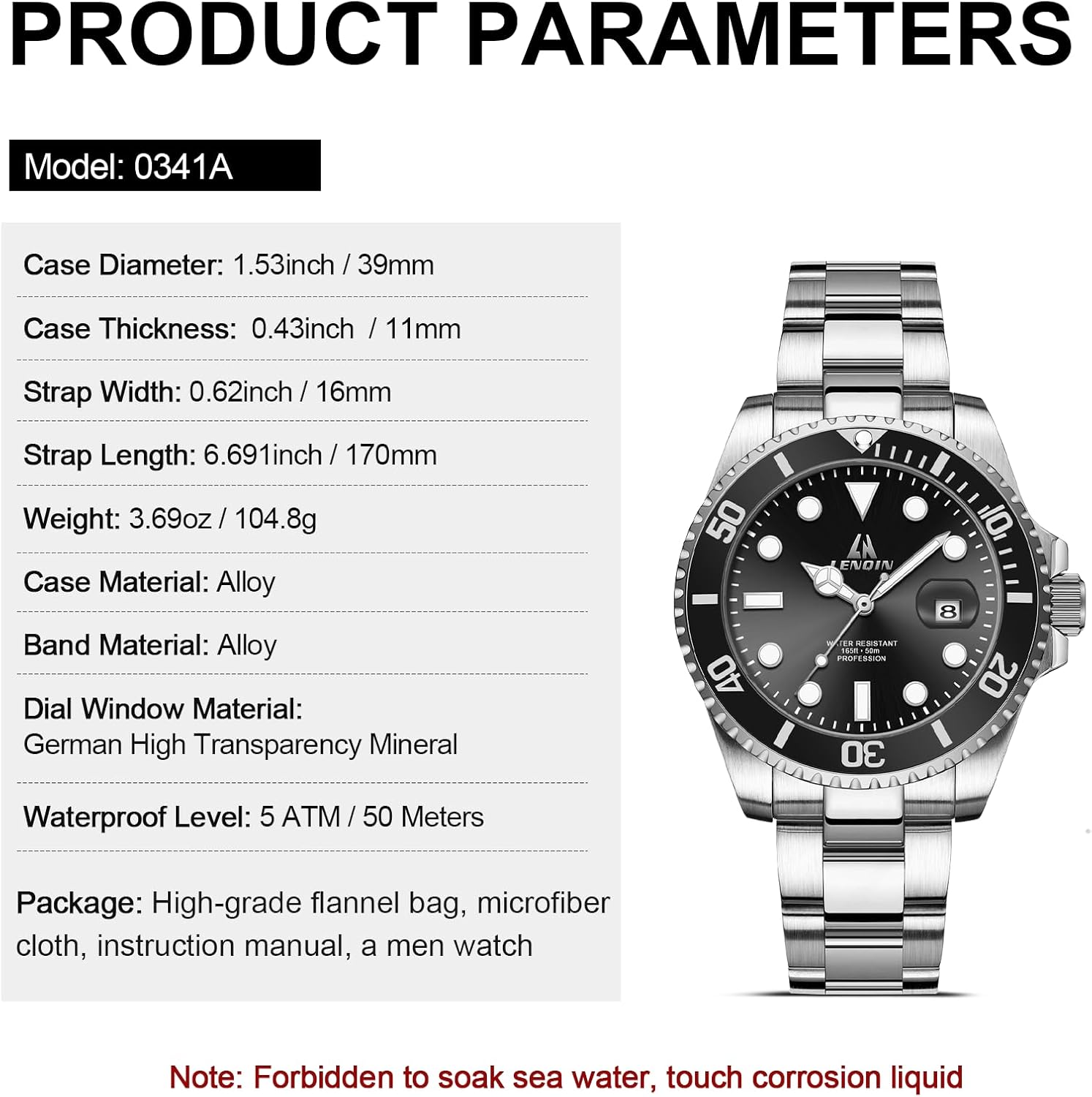 LN LENQIN Mens Watches Stainless Steel Waterproof Analog Quartz Watch for Men with Date Luminous Fashion Wristwatch - Image 6