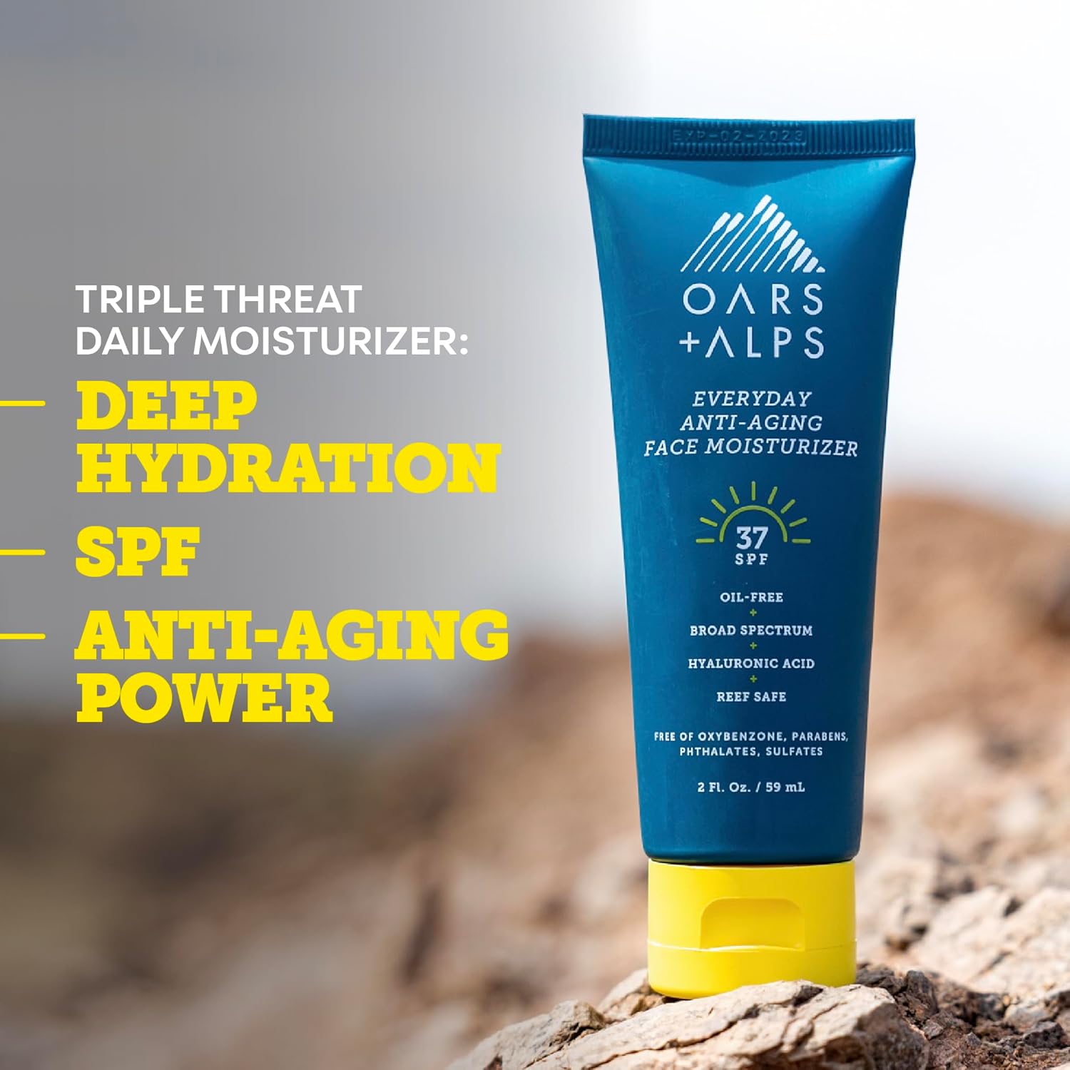 Oars + Alps SPF 37 Sunscreen and Everyday Anti Aging Face Moisturizer, Infused with Hyaluronic Acid - Image 3