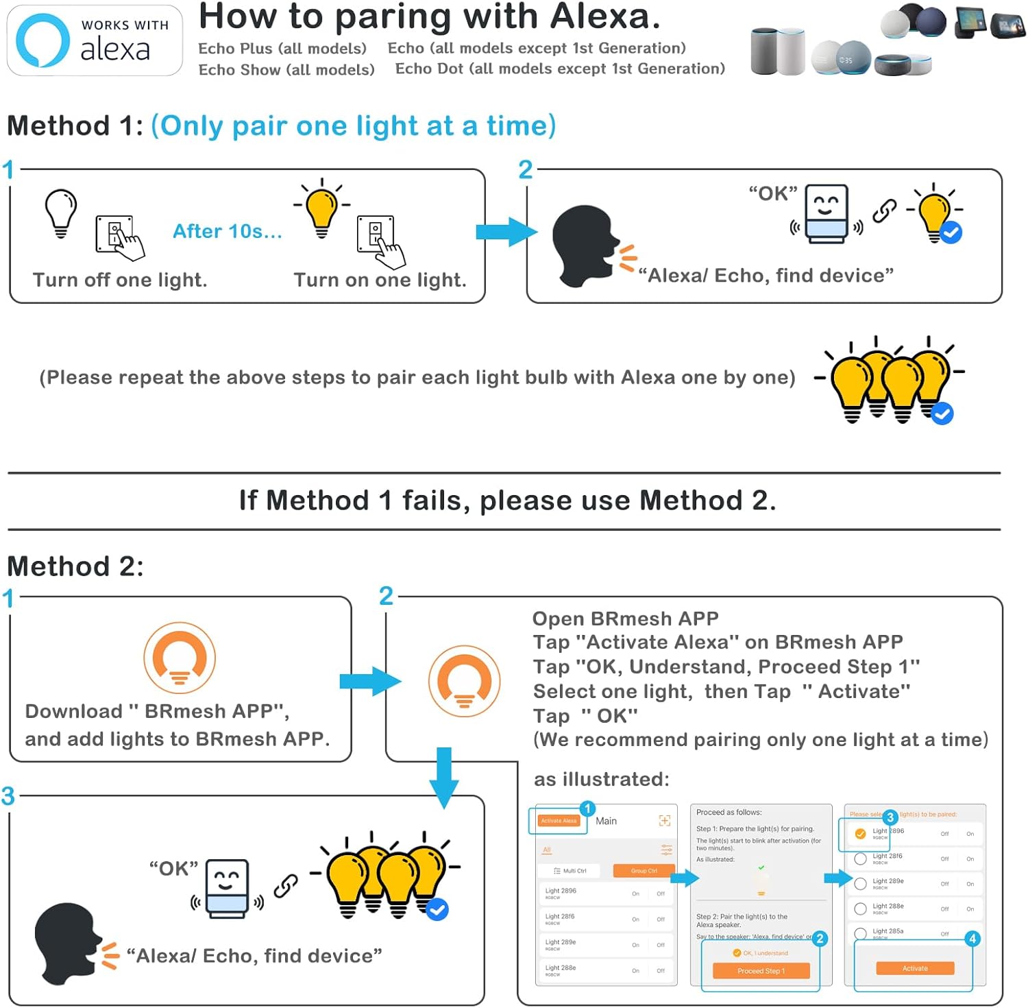 UCB Alexa Light Bulb 130W Equivalent, Smart Light Bulbs Warm White to Daylight Tunable, A19 E26 Bluetooth LED Bulbs Work with Alexa Only for Bedroom Kitchen Living Office No WiFi Required 4 Pack - Image 4
