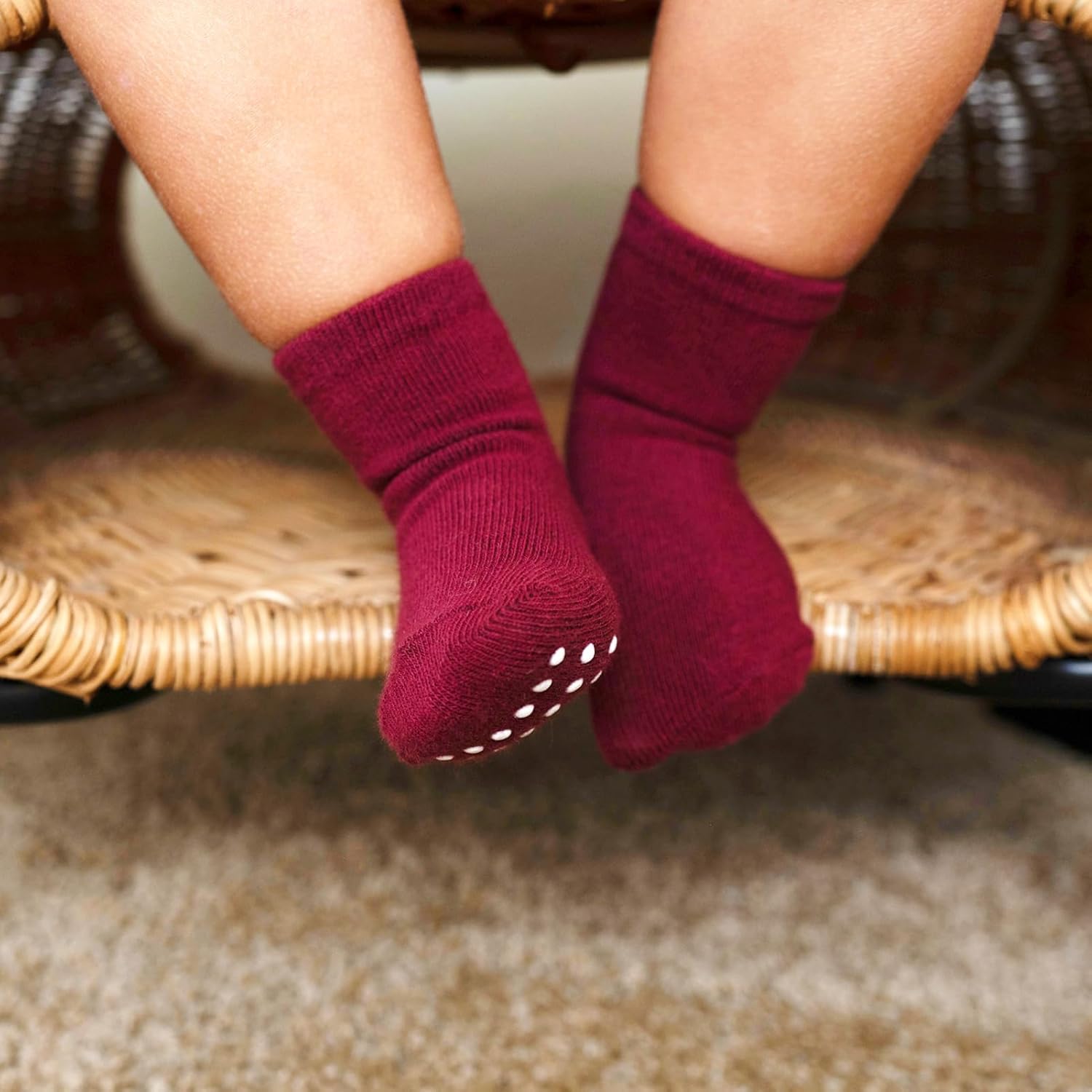 JAKIDAR 12 Pack Baby Toddler Socks Non Slip Grip Cotton Crew Socks for Boys Girls Infants Kids - Image 2