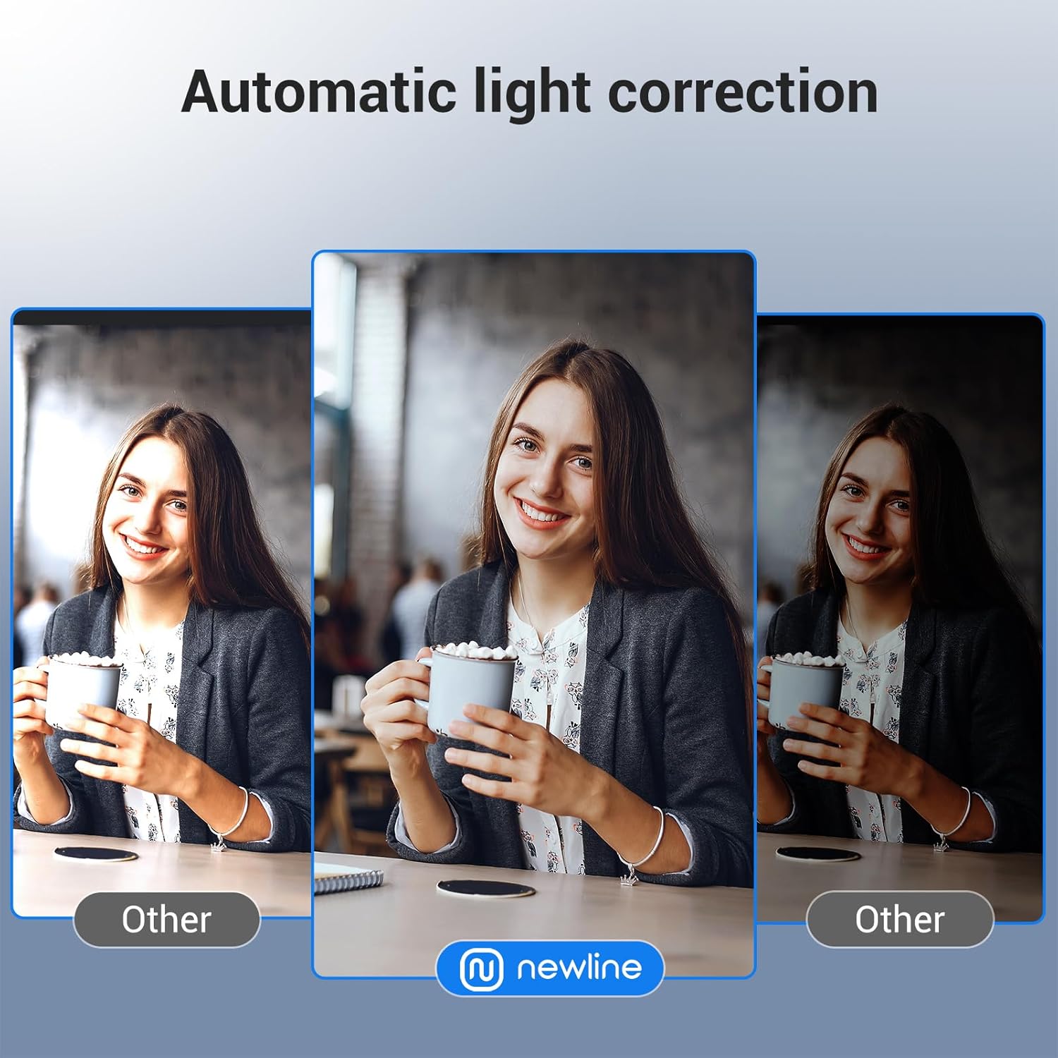 N newline 4K Webcam for PC, PDAF/CDAF Autofocus, 1080P@60FPS, 79° FOV, Auto Light Correction, 2 Noise Reduction Mics, Privacy Cover, USB-A, Streaming Camera for Skype, Teams, Online Meeting, NewEye 62 - Image 4