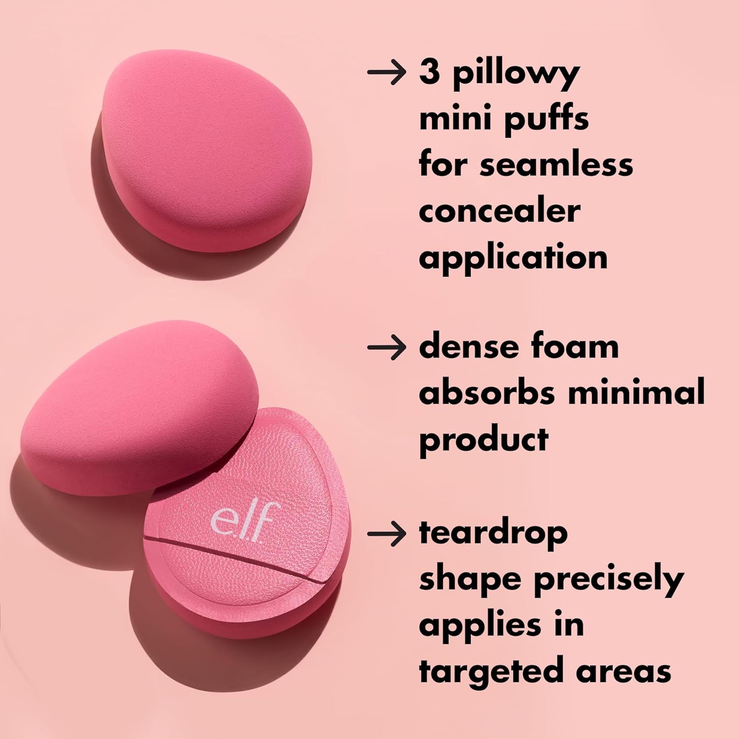 e.l.f. Pillow Puff Concealer Sponge, Beauty Blender For Streak-Free, Even, Makeup Application With Airbrushed Finish, Latex-Free, Vegan & Cruelty-Free - Image 4