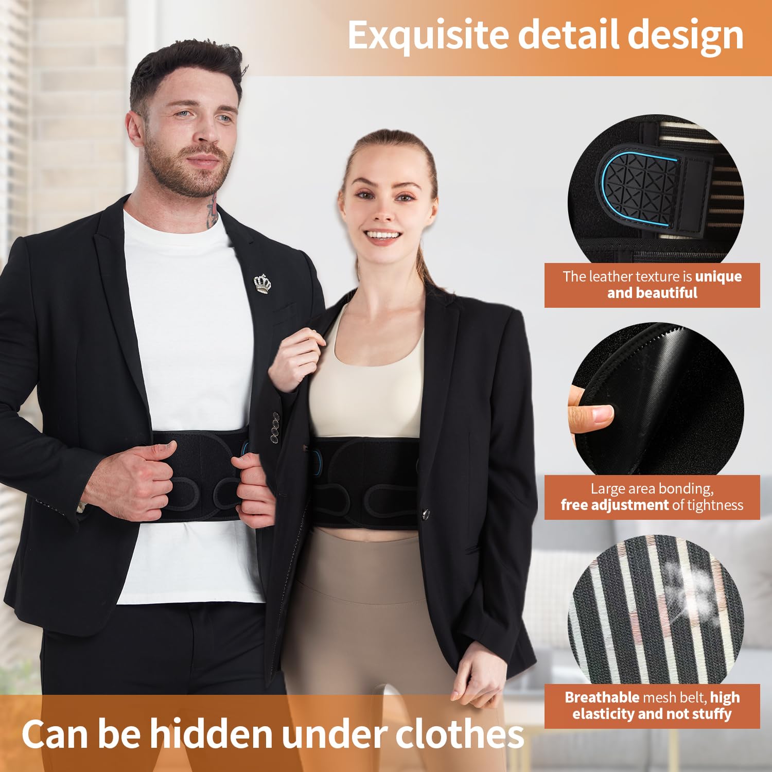 Posture Corrector for Women and Men, Back Support Brace for Neck Shoulder & Upper and Lower Back Pain Relief, Invisible Adjustable Lightweight Posture Corrector Under Clothes(Black, Medium) - Image 6