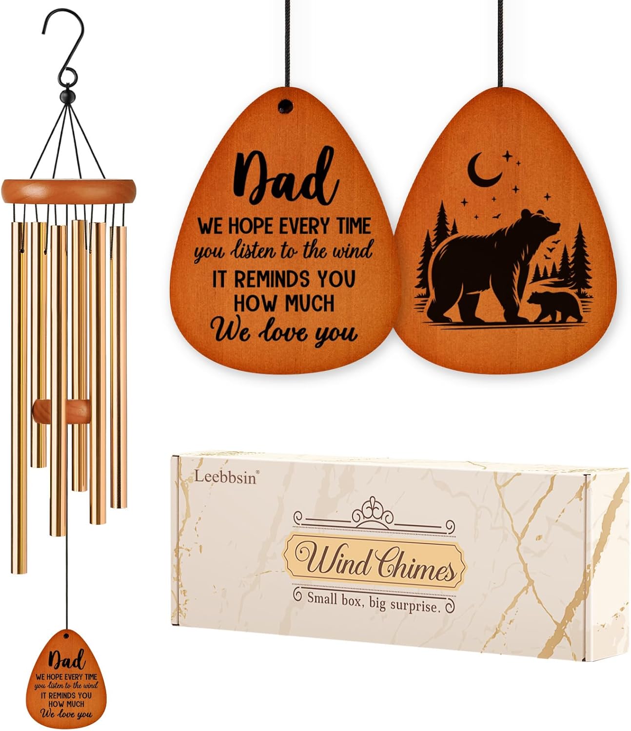 Gifts for Dad, Dad Wind Chimes, Best Gift for Dad, Birthday Gifts for Father from Daughter Son, Present for Dad, Father, Husband, Men, Dad Gift Ideas for Father's Day Thanksgiving Christmas