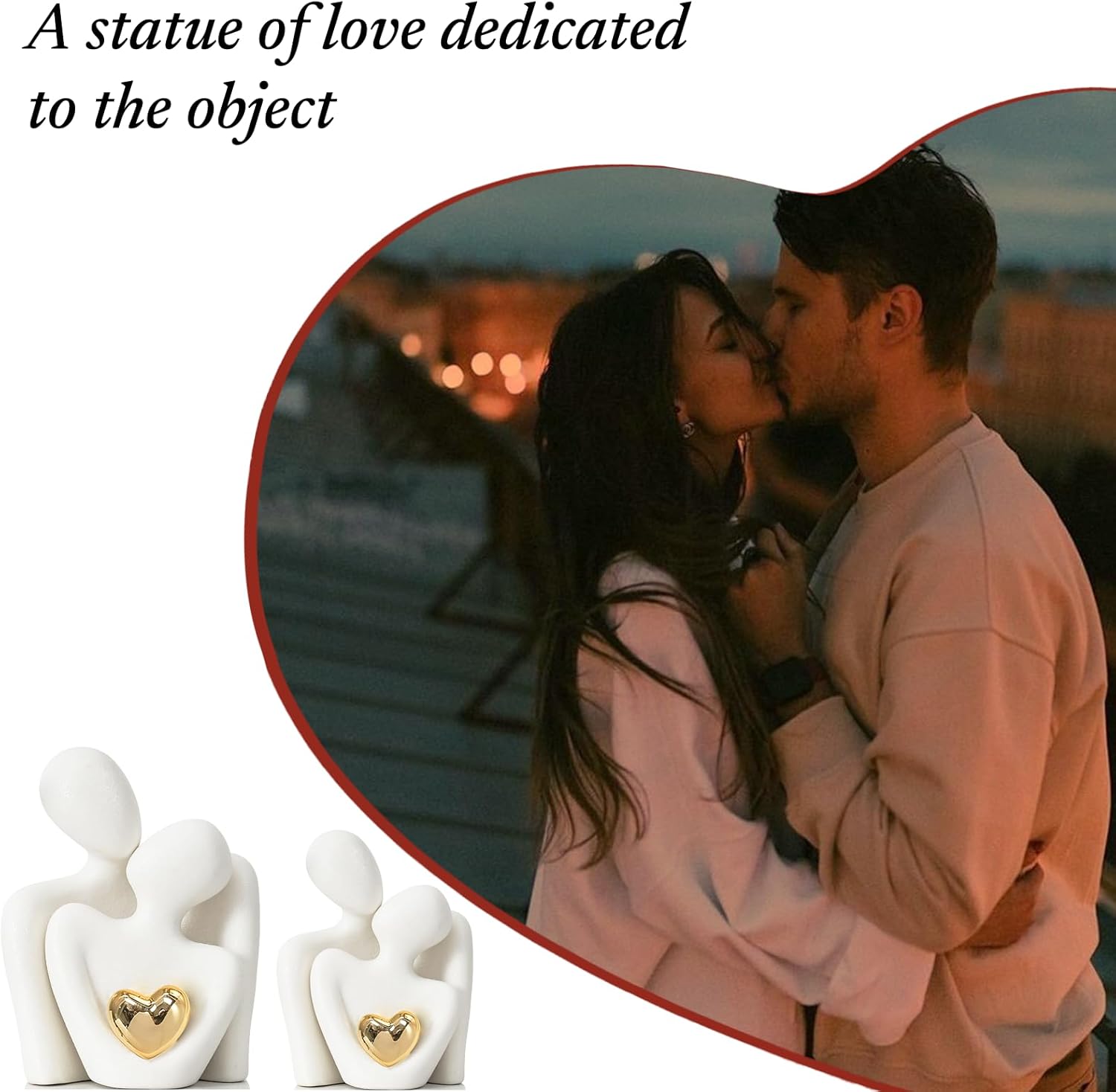 Mini Couple Statue Tv Stand Decor Items for Living Room, Abstract Sculpture Knick Knacks Home Decor Couples Love Office Show Pieces- For Bedroom Romantic Gifts for Valentine Anniversary Birthday - Image 8