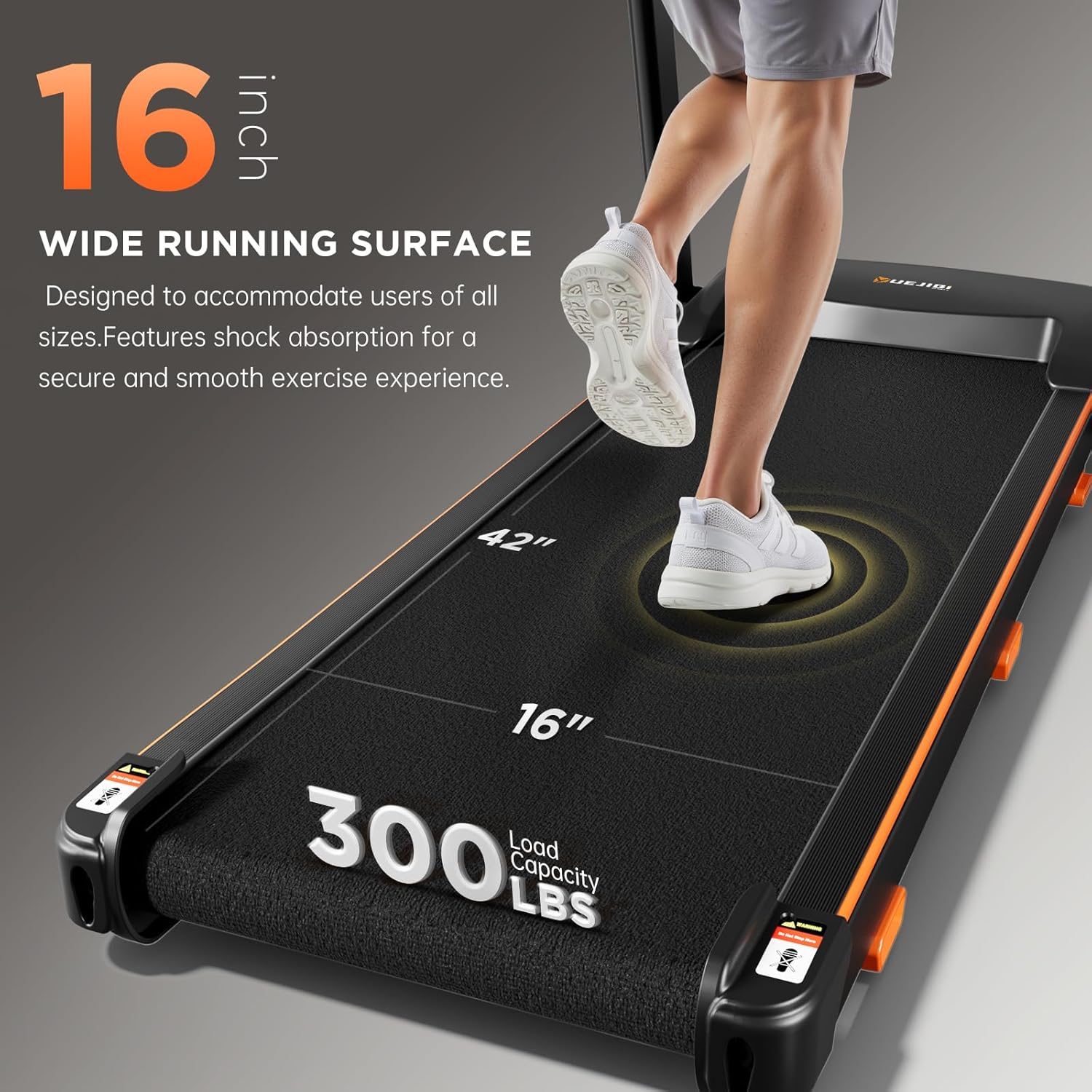 Treadmills for Home, 3.0HP Quiet Brushless Foldable Treadmill with Incline, Small Space Portable Running Walking Machine, 300 Lbs Capacity with Bluetooth APP & Pulse Monitor - Image 5