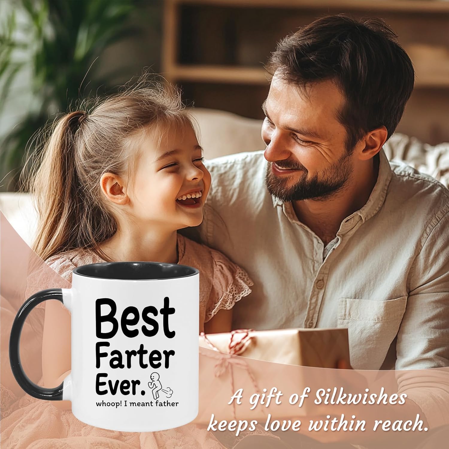 Funny Gifts for Dad Mug 11Oz Funny Valentines Day Christmas Gifts for Dad Birthday Gifts Gift from Daughter Son,Best Father Ever Coffee Cup Microwave & Dishwasher Safe - Image 4