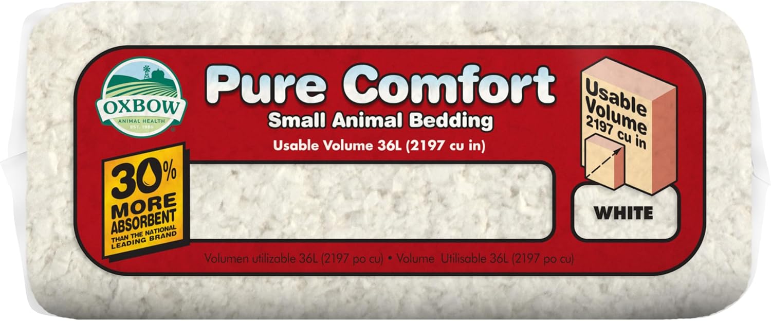 Oxbow Pure Comfort Small Animal Bedding, Odor & Moisture Absorbent Litter for Bunny Litter Box, Low Dust Bedding for Guinea Pig Cage, White Paper, 36 Liter Bag - Image 7