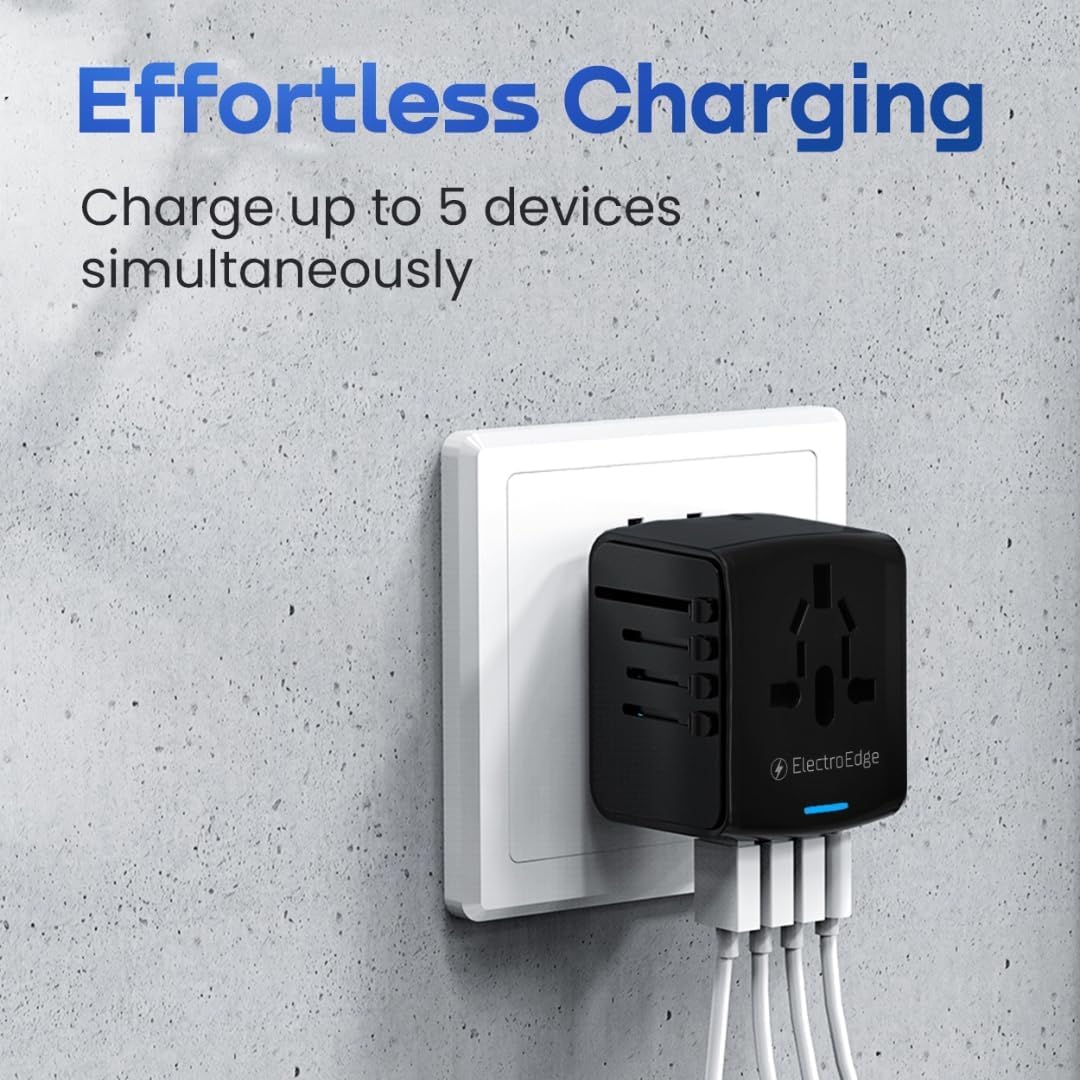 Universal Travel Adapter with 3USBA + 1USBC Port, All-in-1 Worldwide Travel Adapter | European to UK Plug Adaptor | International Travel Plug Adapter for US/EU/AUS/UK - Image 7