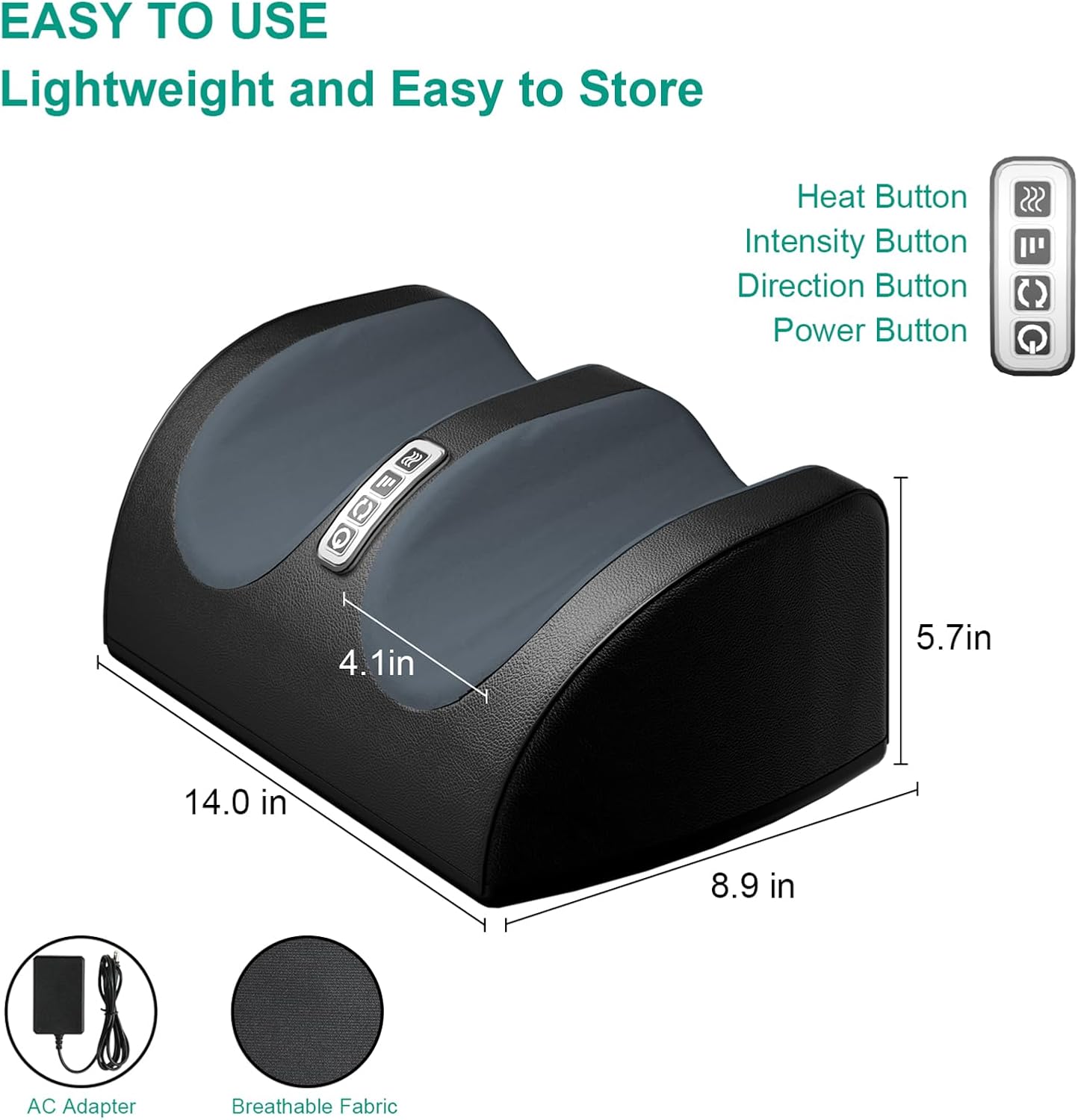Shiatsu Foot Massager with Heat, FSA Eligible HSA Foot Massager for Foot Massage and Calf Massage, Foot and Calf Massager with Roller, Gifts for Mom & Dad, Valentines Day Gifts - Image 3