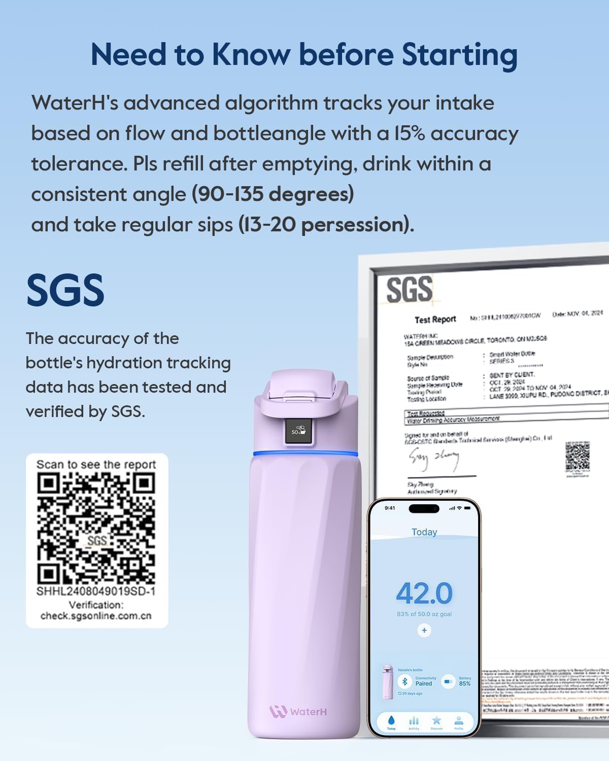 BOOST Smart Water Bottle that Reminds You to Drink, 24oz BPA-Free Stainless Steel Vacuum Insulated Bottle, Wide Mouth Water Tracker Bottle with APP, Ideal Gift for Christmas, New Year - Image 7