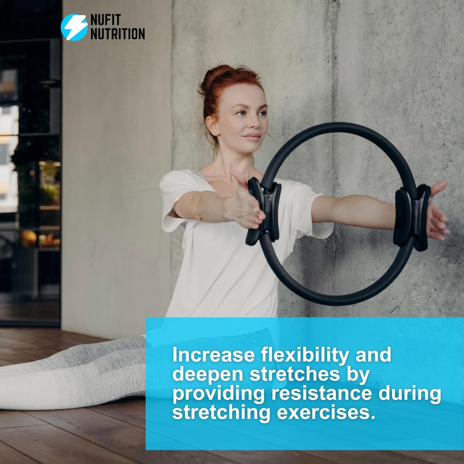 NuFit Pilates Ring Fitness Circle - 15" Inch - Best Home Workout Equipment for Thigh/Legs, Arms and Core, Pilates Reformer Ring for Men and Women - Image 6