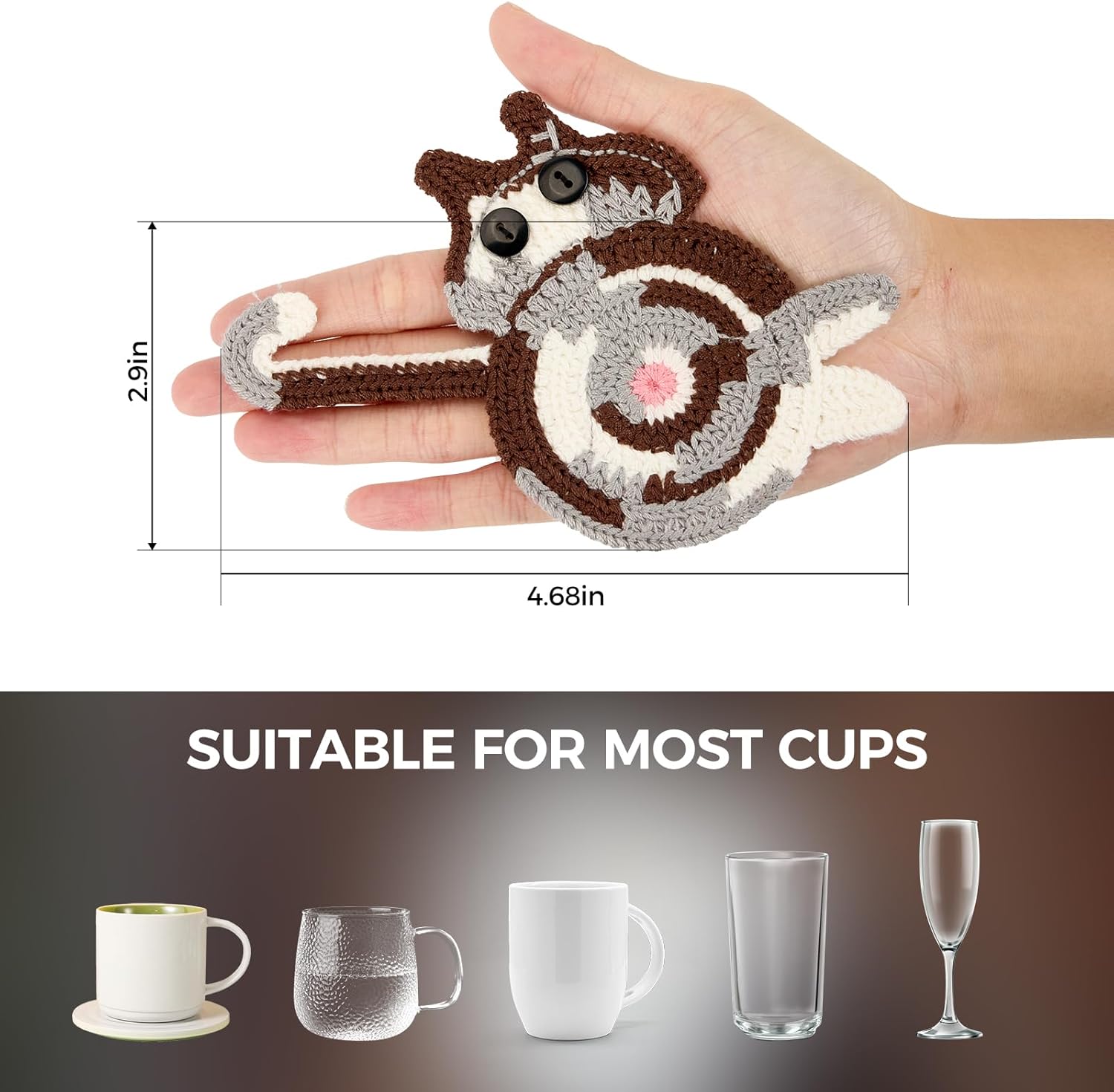 Drink Coaster | Cat Gifts for Cat Lovers,Fun Woven Creative Coasters,Cute Coffee Coaster for Home Decor Tabletop Protection Suitable for Kinds Cups (3PC) - Image 4