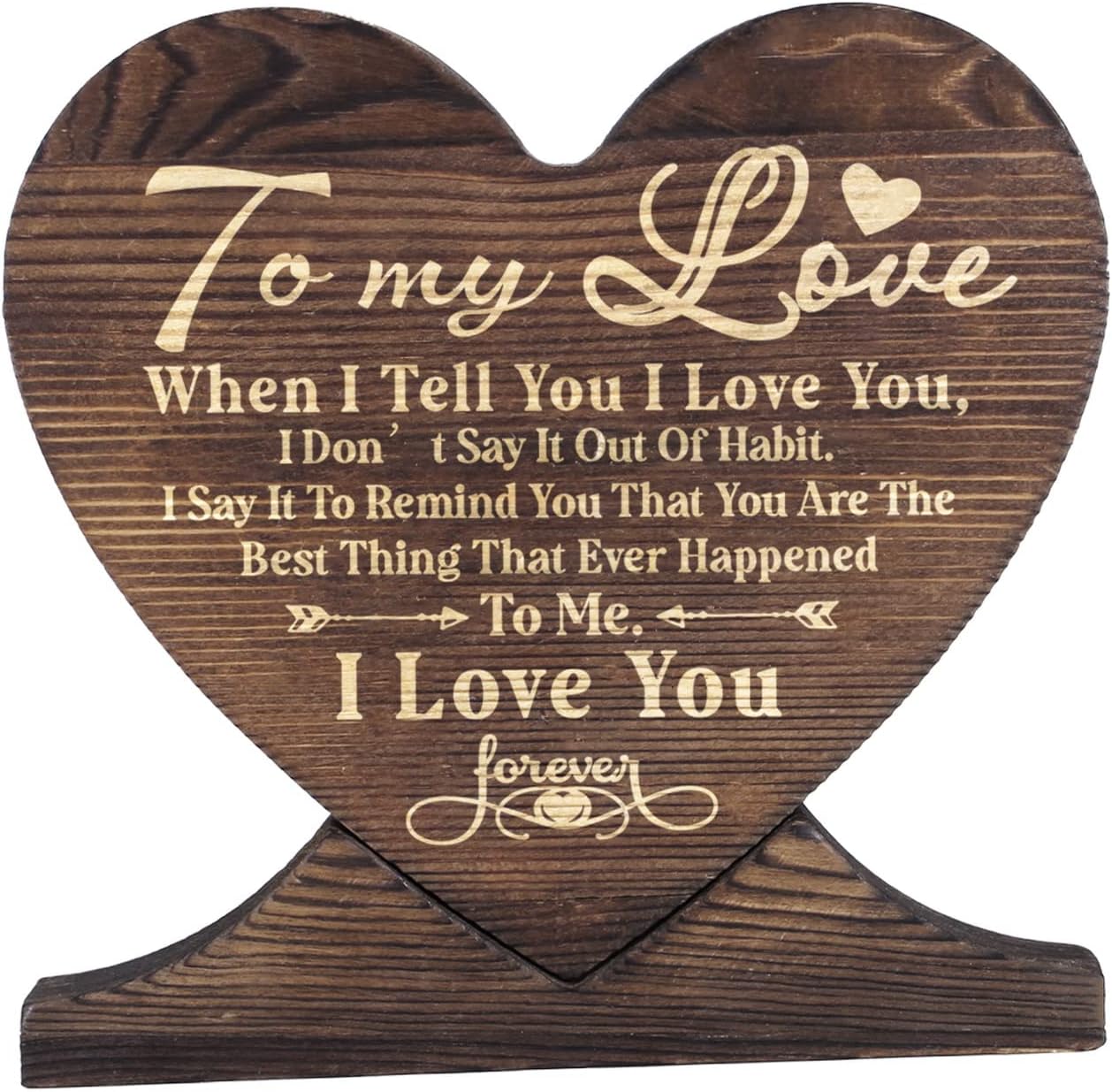 Inspirational To My Love The Perfect Personalized Gift, Wood Sign Personalized, Gift Wood Heart, Wood Signs for Crafts, Gifts Quote Wood Plaque Sign, Holiday Gift, Valentines Day Gift for My Love