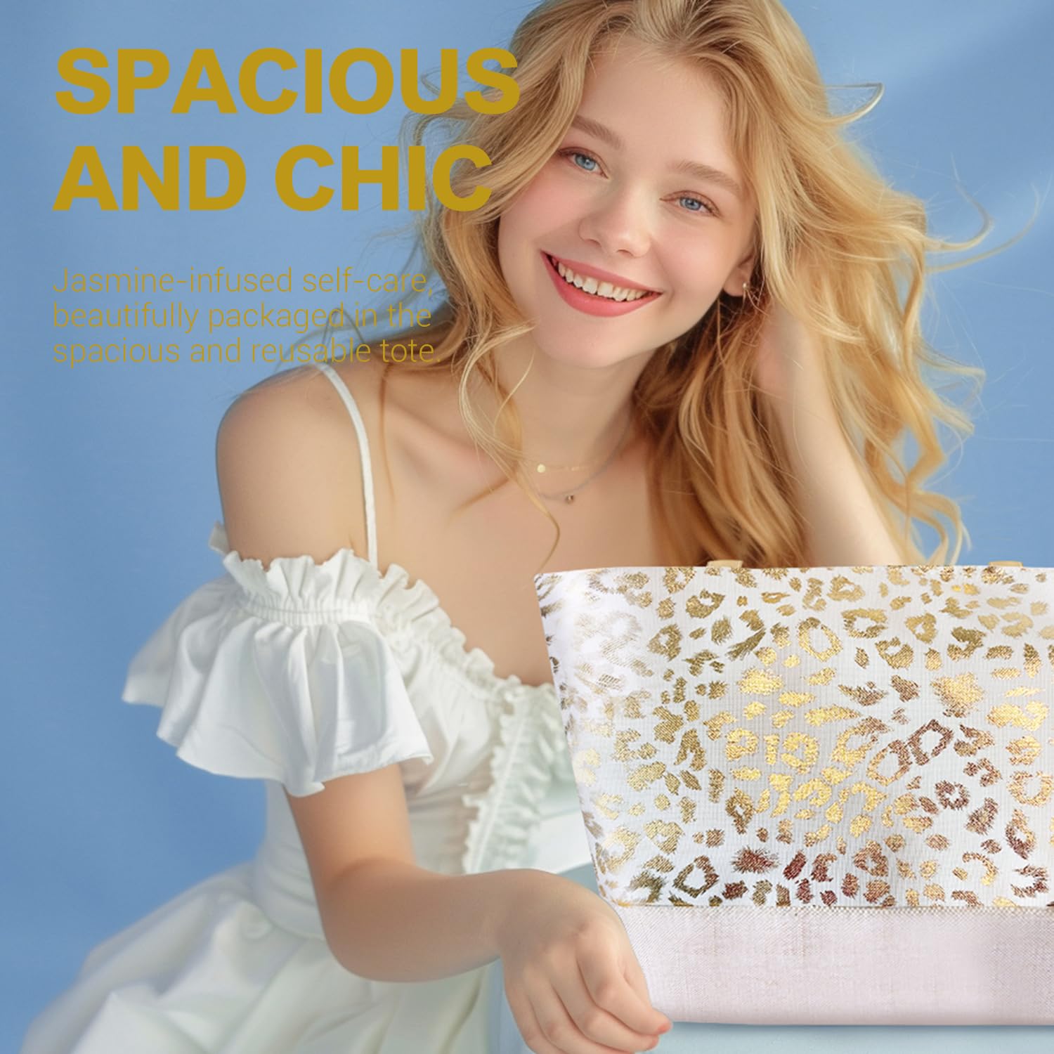 Spa Luxetique Gifts for Women 15pcs White Jasmine Gift Baskets for Women Luxury Relaxing Spa Kit with Tote Bag Birthday Gifts for Mom Friend Sister Wife Grandma Mothers Day Gift for Her - Image 5