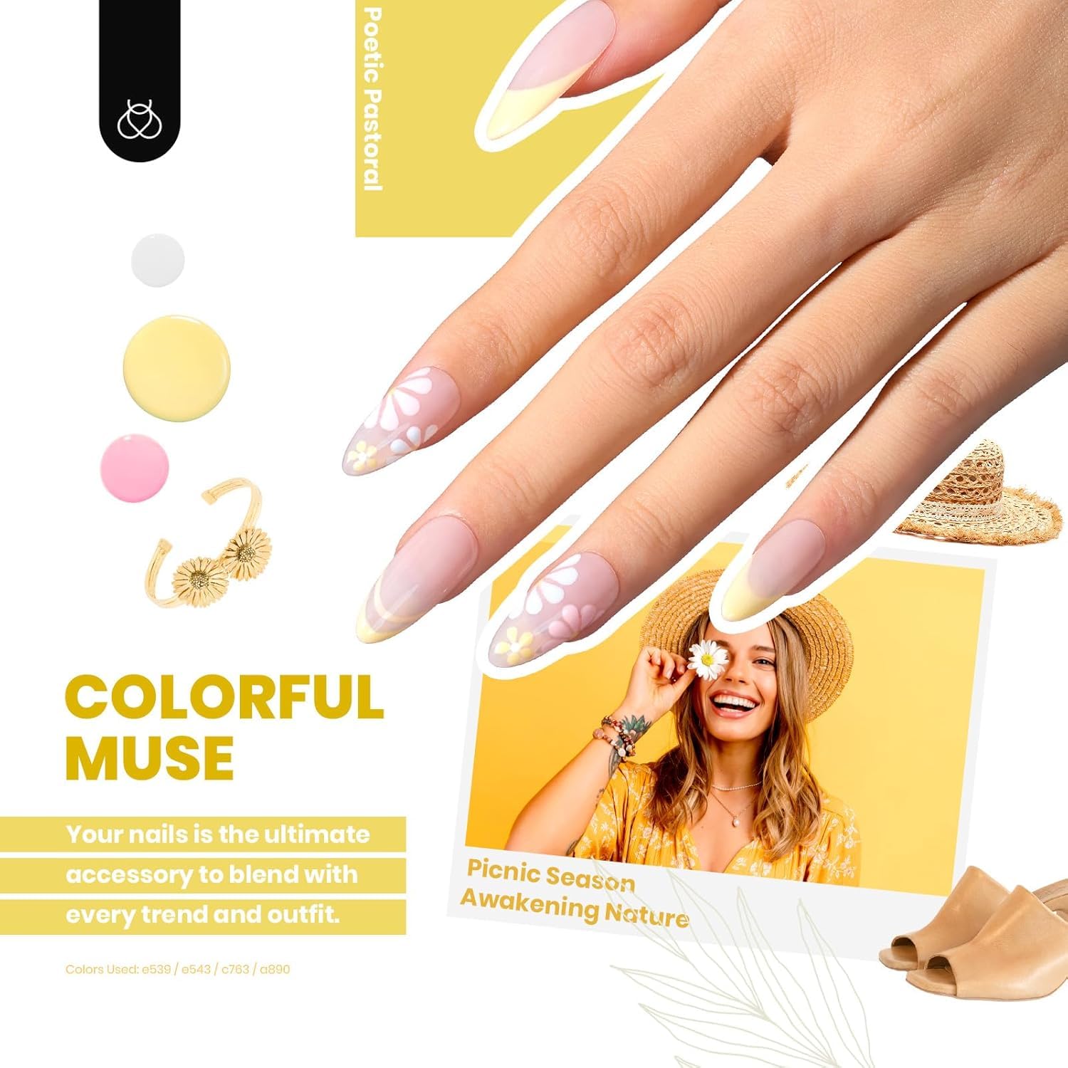 beetles 44pcs Gel Nail Polish Set - 36 Colors Colorful Muse Gel Polish Kit Pink Nude Red Yellow Green Black White Glitter Nail Kit Base Top Coat UV LED Needed Salon DIY Home Gift for Women - Image 3