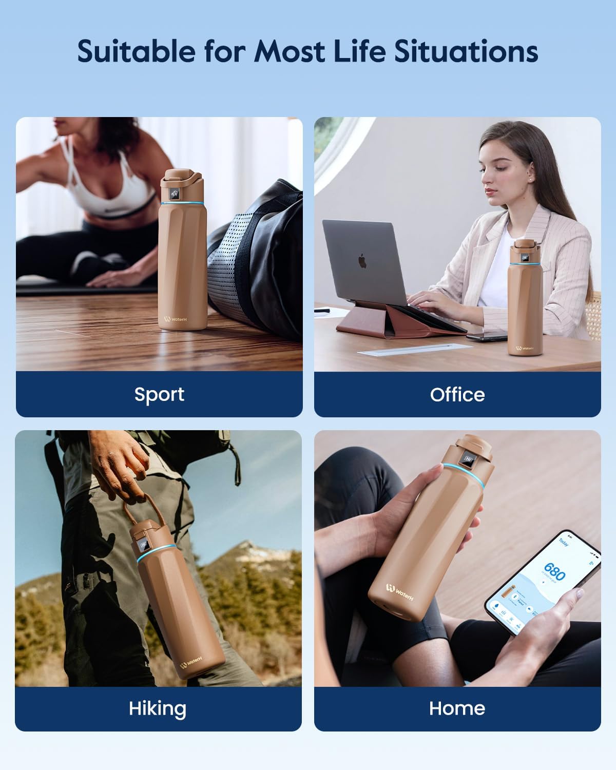 BOOST Smart Water Bottle with Reminder & Tracker, Double Wall Vacuum Insulated Bottles Stainless Steel, 32oz BPA-Free Wide Mouth for School, Gym, Office, Ideal for Mother's Day Gifts - Image 8