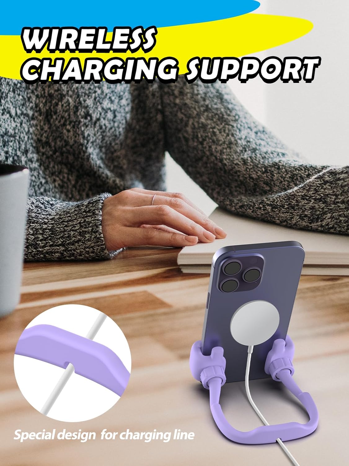 Easter Basket Stuffers for Teens Girls Kids Gifts Cell Phone Stand: UPGRADE Adjustable Thumbs Up Lazy Phone Holder for Desk Fun Gadgets Teenager Boys Women Adults Essentials Easter Gifts Trendy Stuff - Image 6