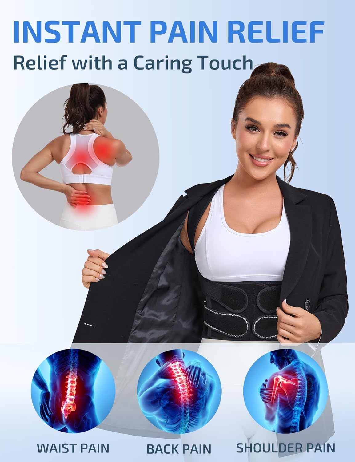 Posture Corrector for Women and Men with Bionic System, Precise Full Back Support Back Brace for Upper and Lower Back Pain Relief with Two 3D Pads - Image 4