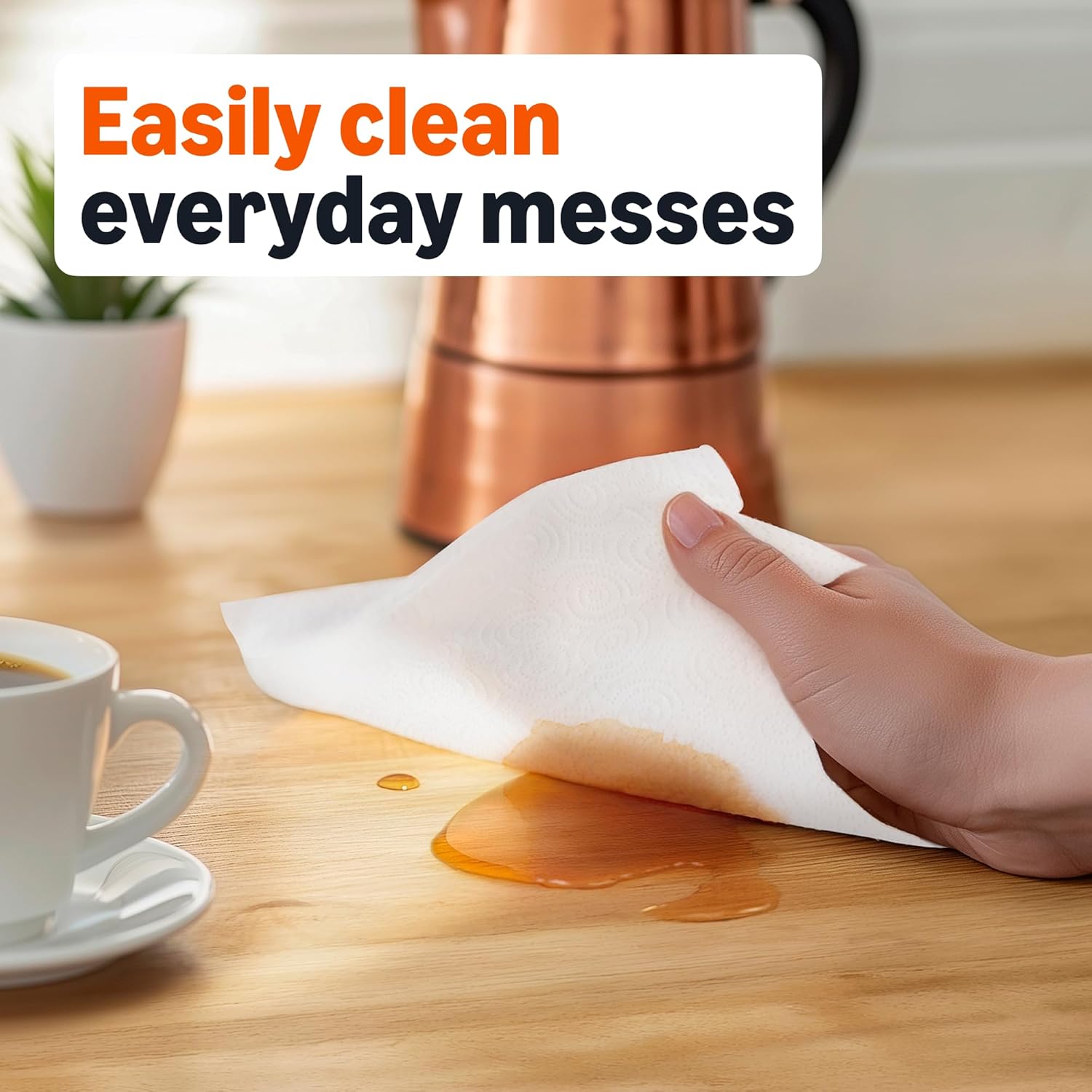 Amazon Basics 2-Ply Flex-Sheets Paper Towels, 12 Basics Rolls = 40 Regular Rolls, Everyday Value with 150 Sheets per Roll, Packaging May Vary - Image 6