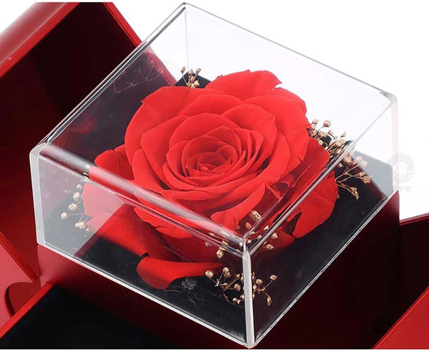 2025 Preserved Red Rose With Hollow Clavicle Necklace, Jewelry Boxes with Necklace, Present Box For Girlfriend,Wife,Mom - Image 4