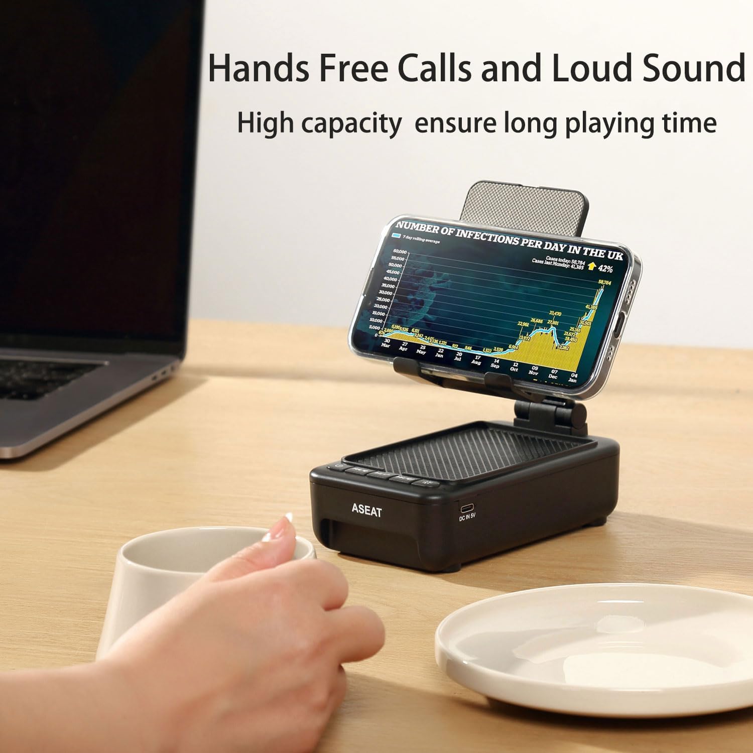 Gifts for Men Him, Cell Phone Stand with Bluetooth Speaker&Led Color Changing Light, Unique Gifts for Women Dad Her Husband, Cool Tech Gadget Wireless Speaker, Birthday Gifts for Men, Ideal Gifts - Image 8