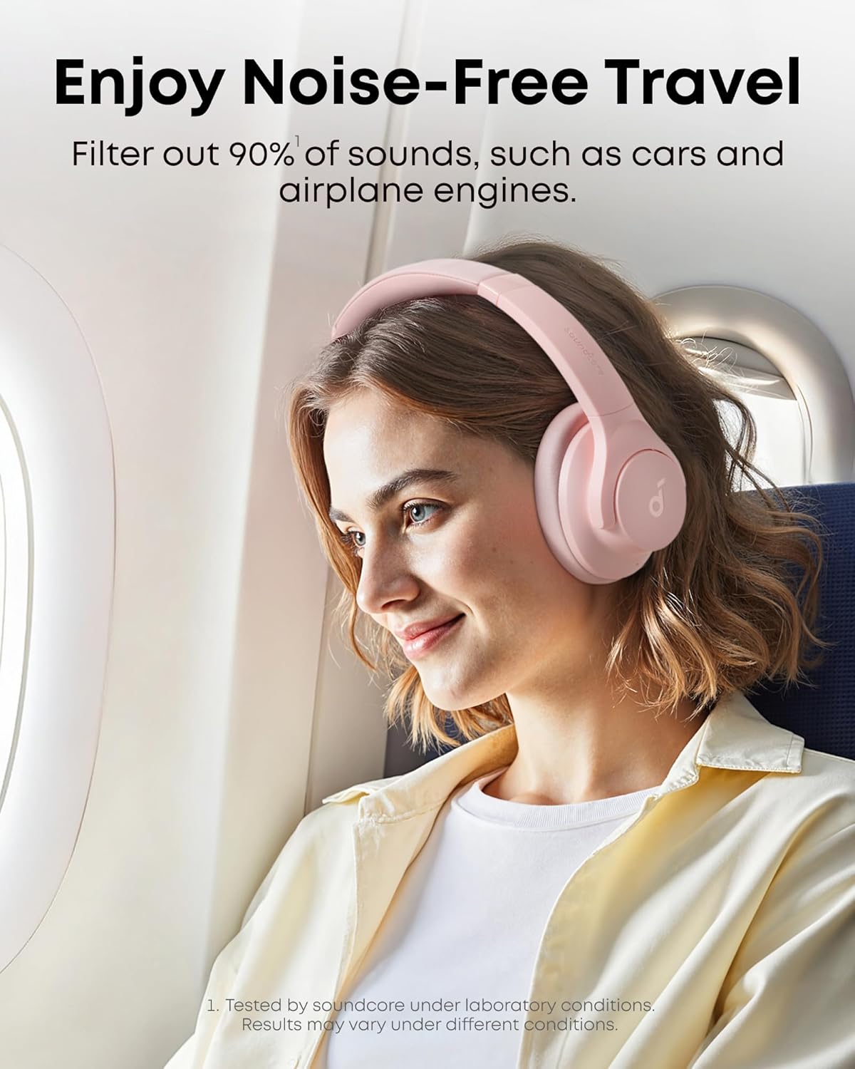 Soundcore by Anker Q20i Hybrid Active Noise Cancelling Headphones, Wireless Over-Ear Bluetooth, 40H Long ANC Playtime, Hi-Res Audio, Big Bass, Customize via an App, Transparency Mode (Pink) - Image 2