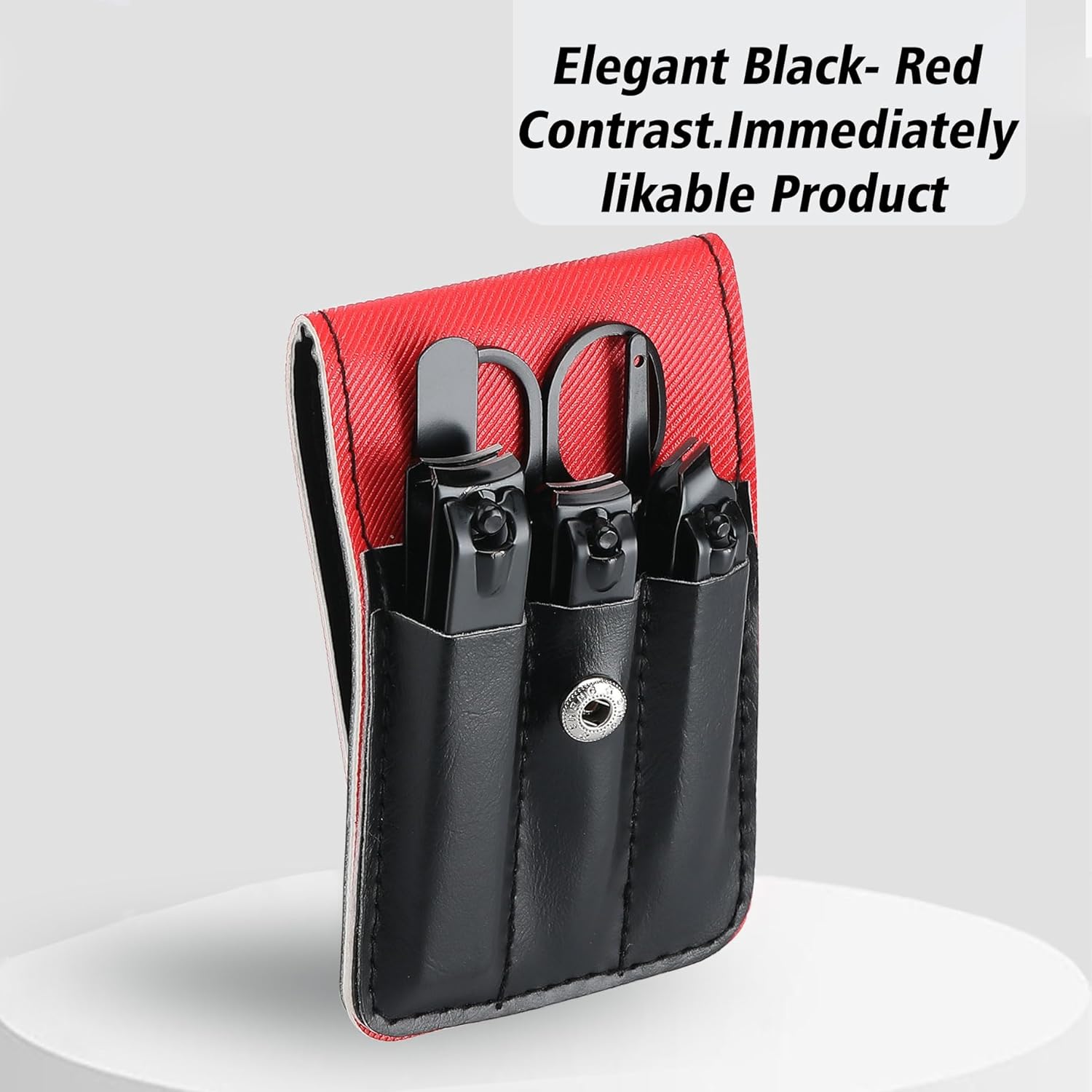 Cool Manicure Set for Men, Nail Clipper Grooming Kit for Teen Boy, Boyfriend, Husband, Dad, Small Gift Idea for Christmas Stocking Stuffers or Birthday Gift (Black) - Image 4