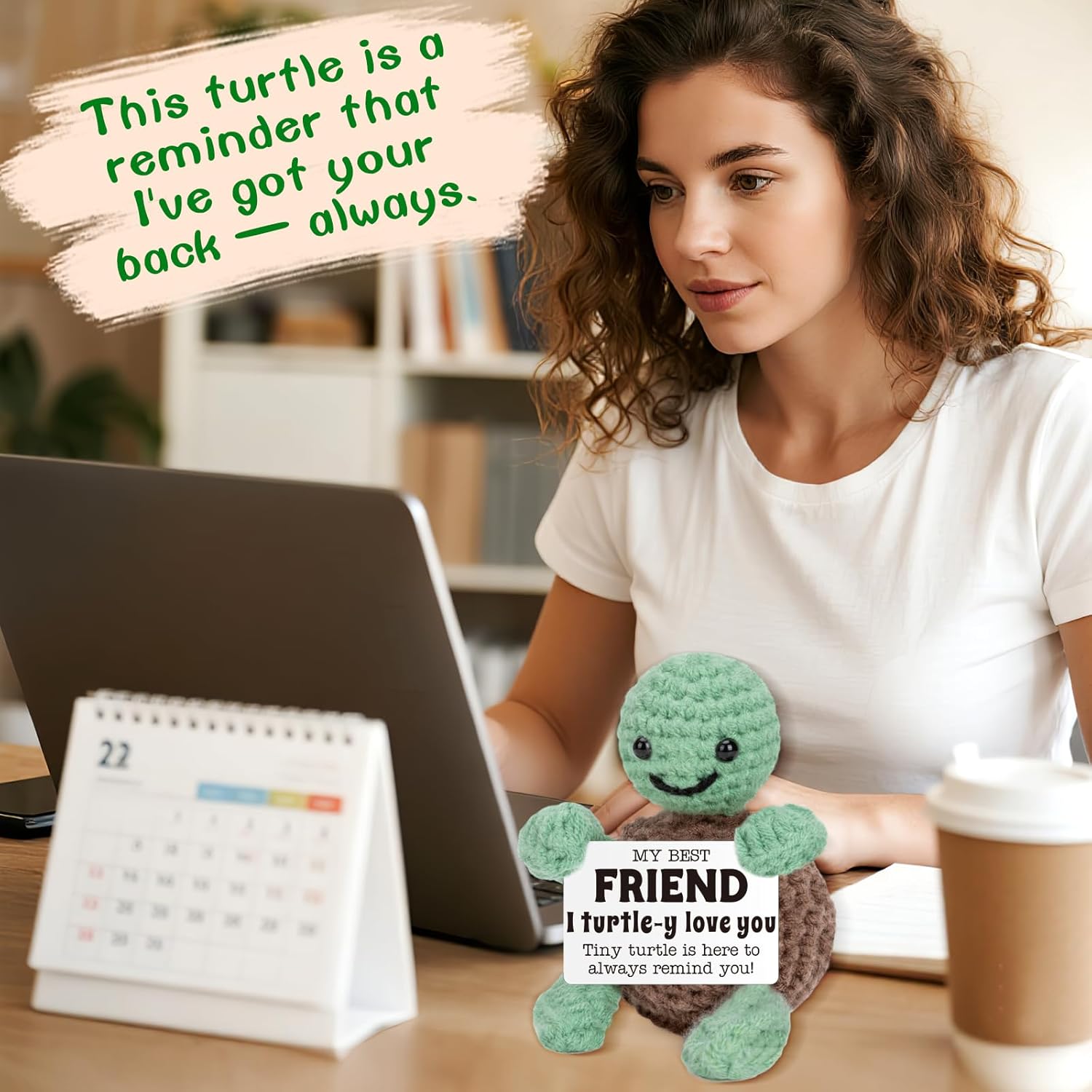 Mini Funny Turtle Best Friend Friendship Gifts for Women Men, Birthday Easter Gifts for Friends Female Male Girls Boys, I Love You Small Cute Stuff Things, Handmade Emotional Positive Crochet Turtle - Image 8