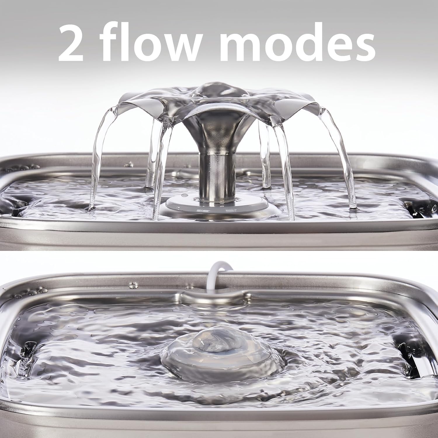 Veken Innovation Award Winner Stainless Steel Cat Water Fountain, 108oz/3.2L Automatic Pet Fountain Dog Water Dispenser with 3 Replacement Filters & Silicone Mat, Gifts for Cats, Dogs (Silver) - Image 6