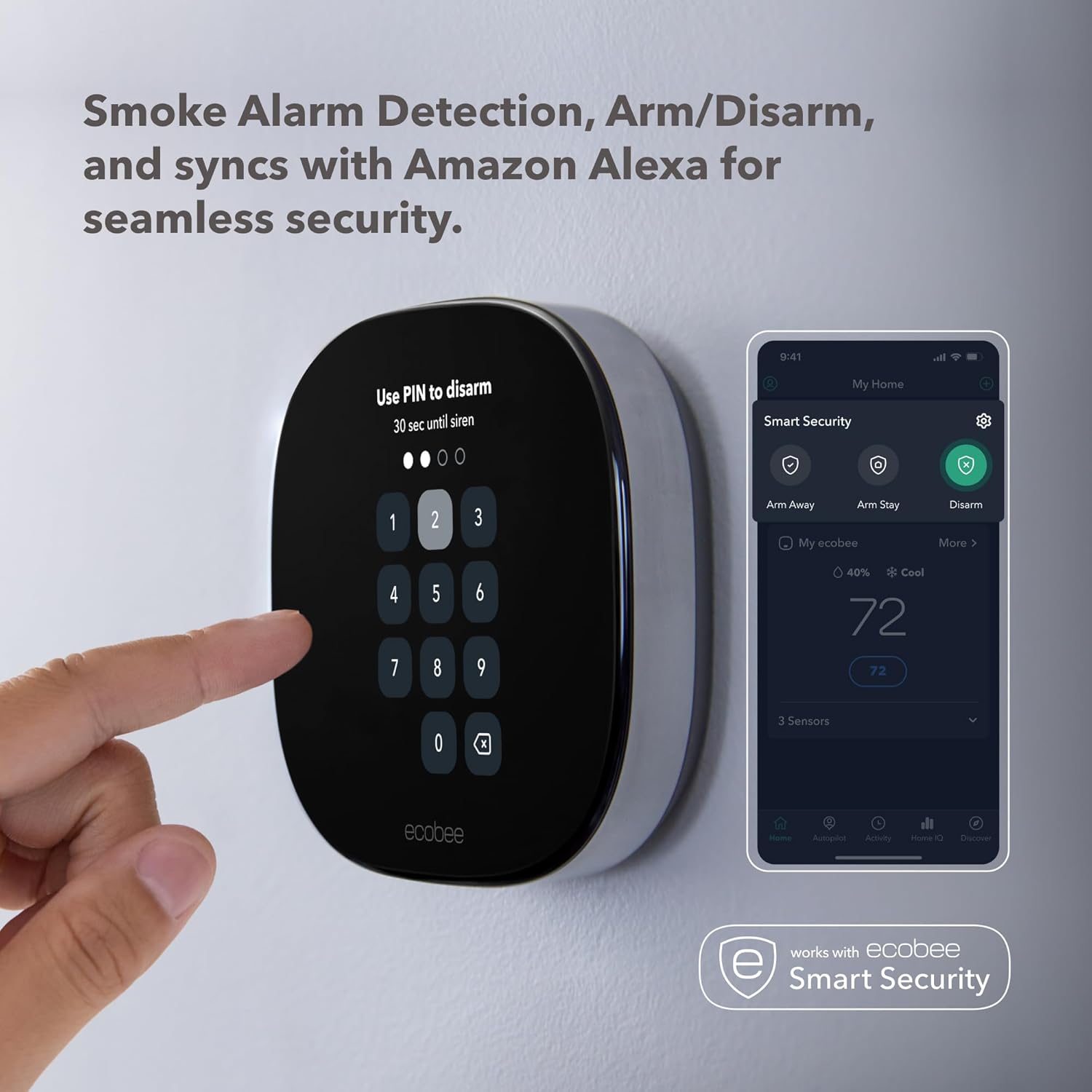 ecobee Smart Thermostat Premium with Smart Sensor and Air Quality Monitor - Programmable Wifi Thermostat - Works with Siri, Alexa, Google Assistant, Black - Image 7