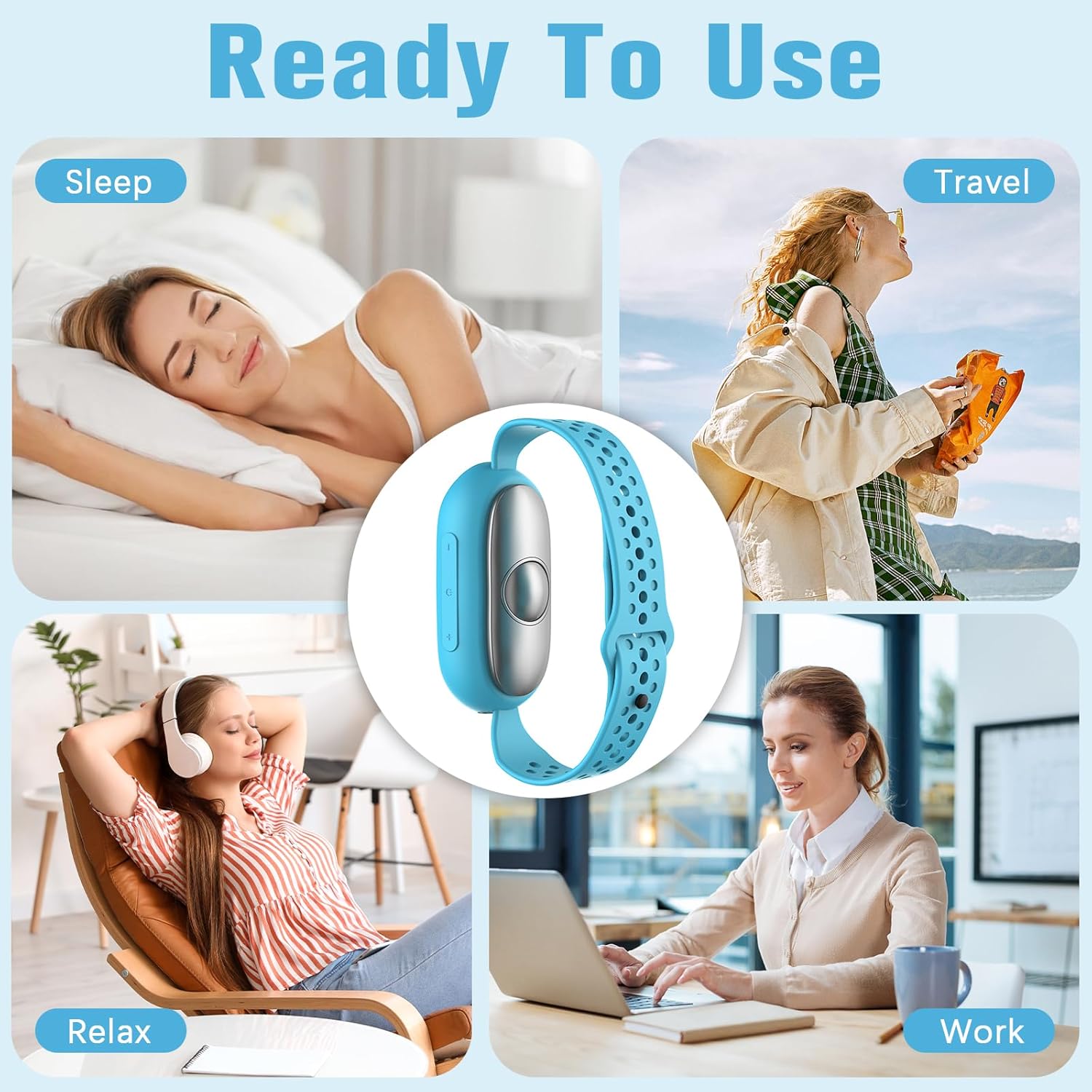 Sleep Aid Device, Hand Micro-Current Sleep Instrument Anxiety Device, Portable Rechargeable Sleep Aid for Anxiety and Insomnia (Blue) - Image 6