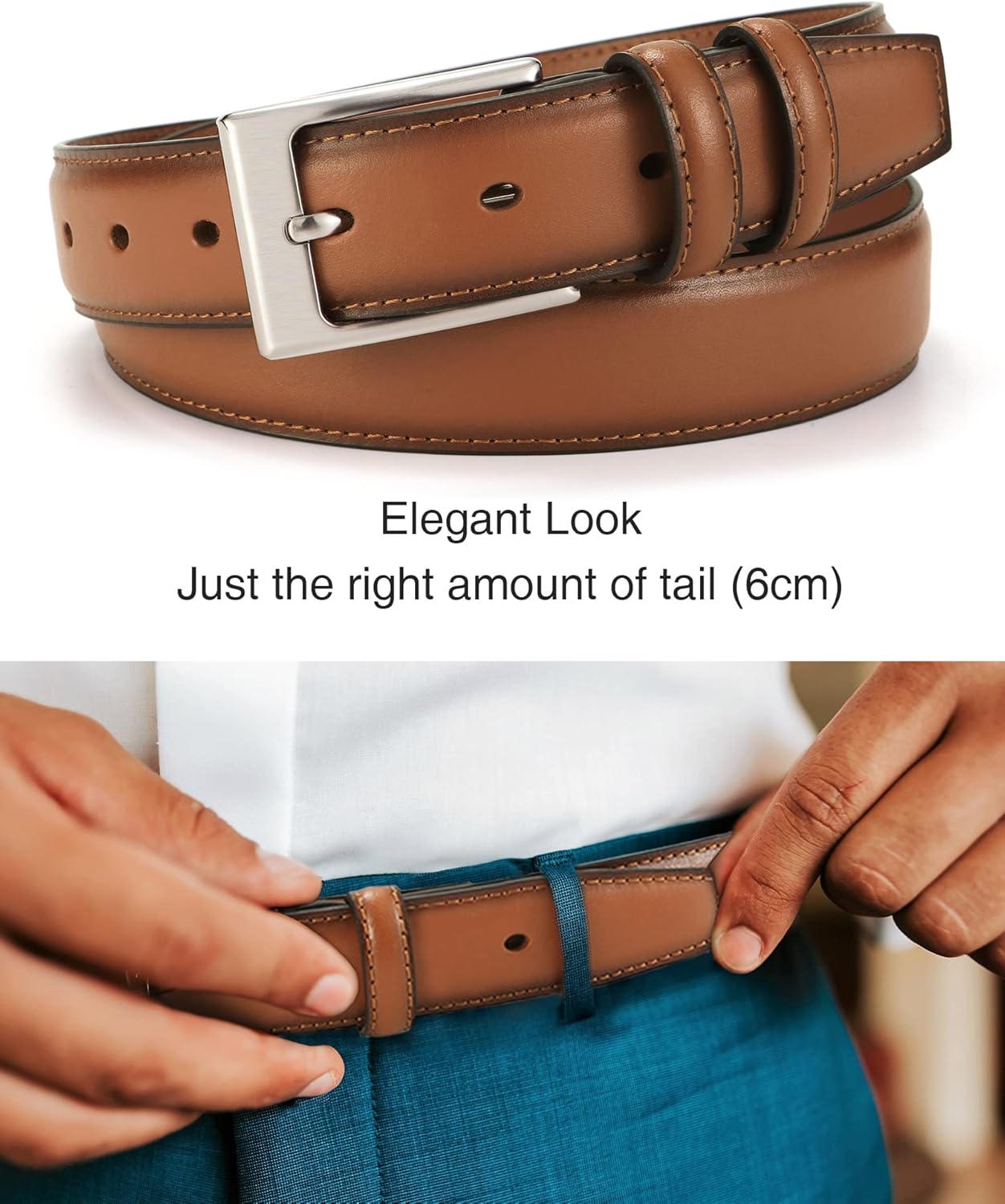 CHAOREN Mens Belts Leather Gift for Men - Ideal Match for Mens Dress Shoes - Image 4